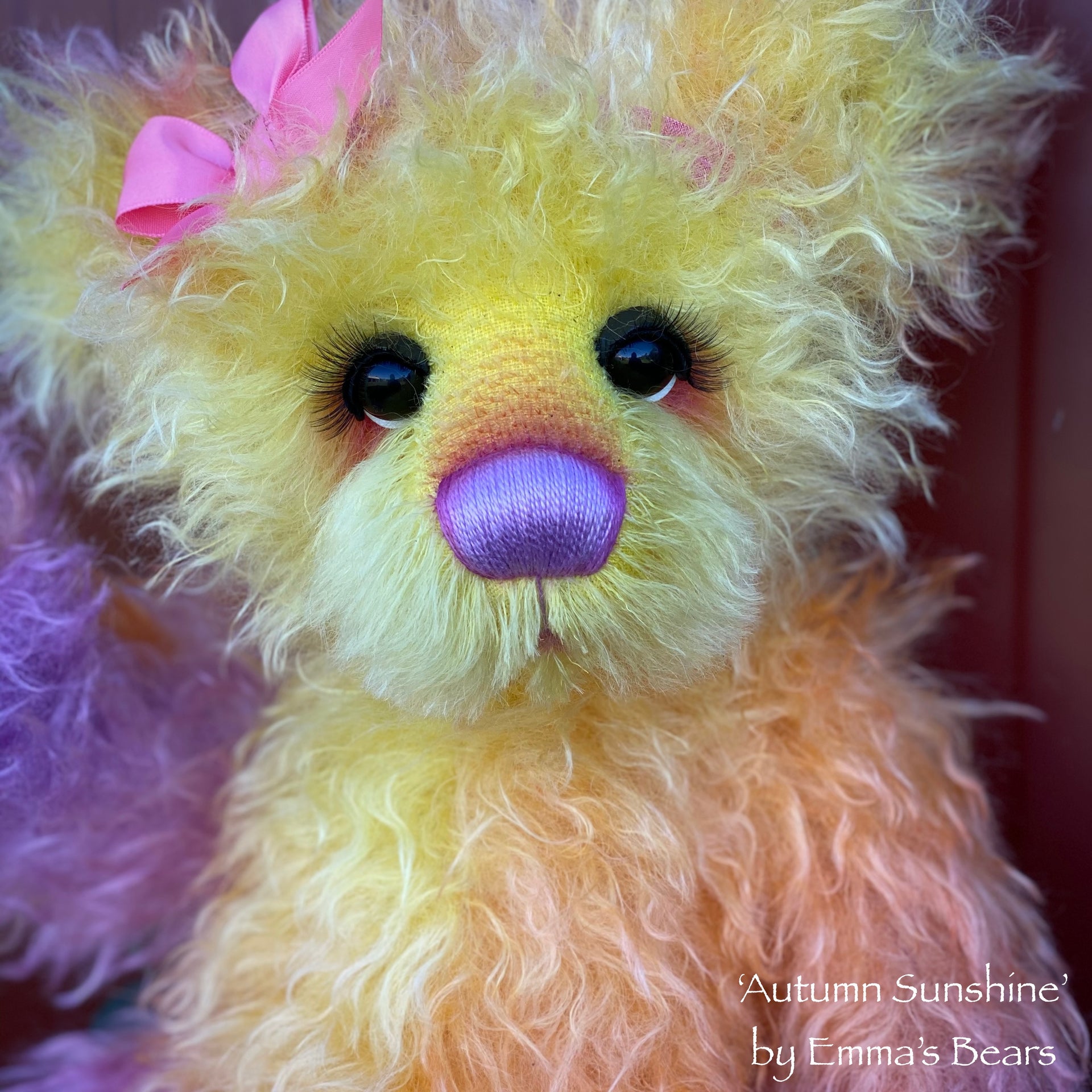 Autumn Sunshine - 18" Hand-Dyed Mohair Artist Baby Bear by Emma's Bears - OOAK