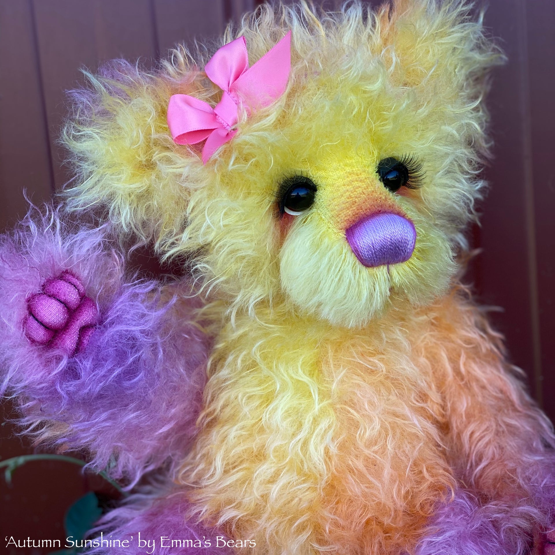 Autumn Sunshine - 18" Hand-Dyed Mohair Artist Baby Bear by Emma's Bears - OOAK