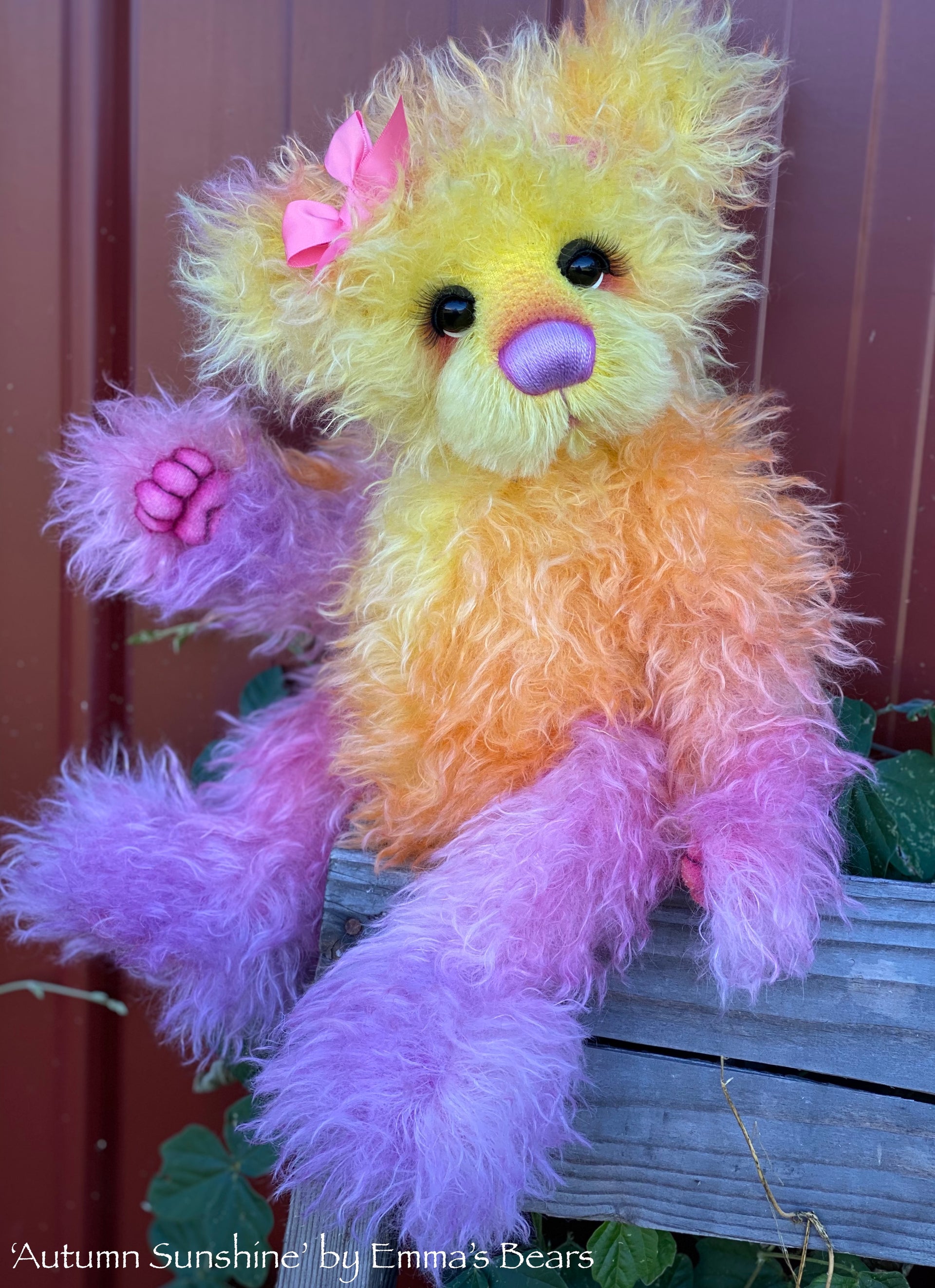 Autumn Sunshine - 18" Hand-Dyed Mohair Artist Baby Bear by Emma's Bears - OOAK