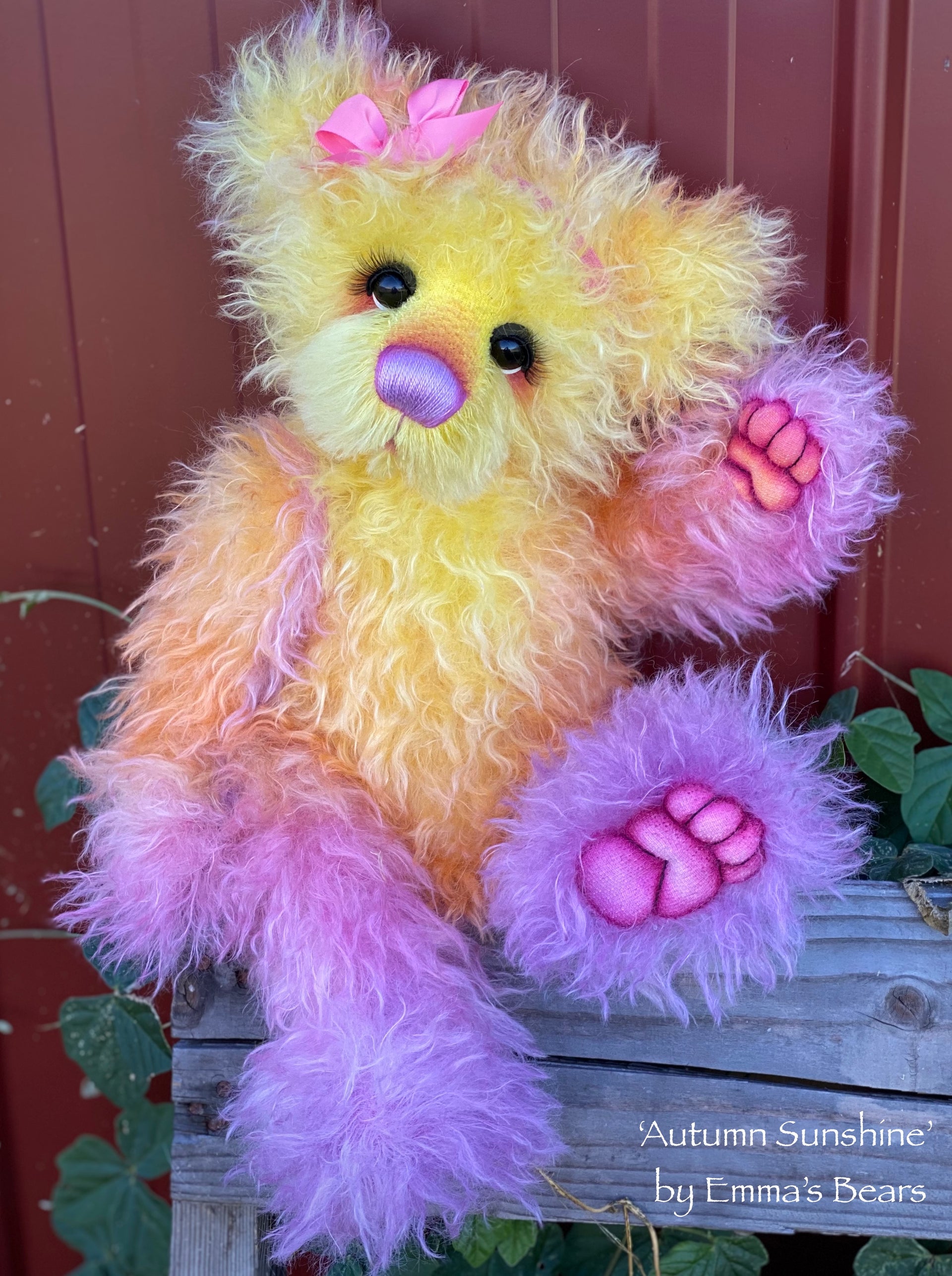 Autumn Sunshine - 18" Hand-Dyed Mohair Artist Baby Bear by Emma's Bears - OOAK