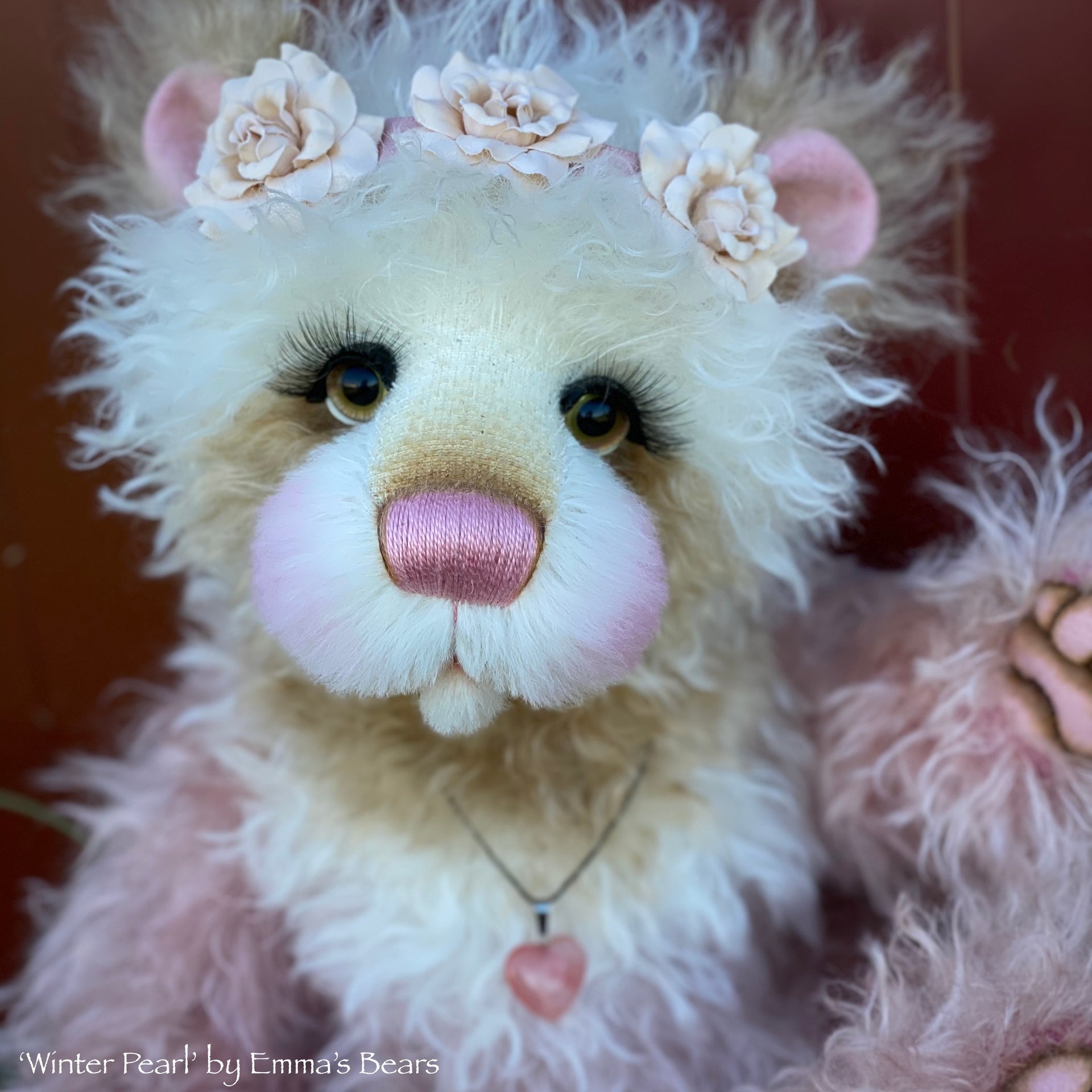 Winter Pearl - 18" Hand-Dyed Mohair Artist Baby Bear by Emma's Bears - OOAK