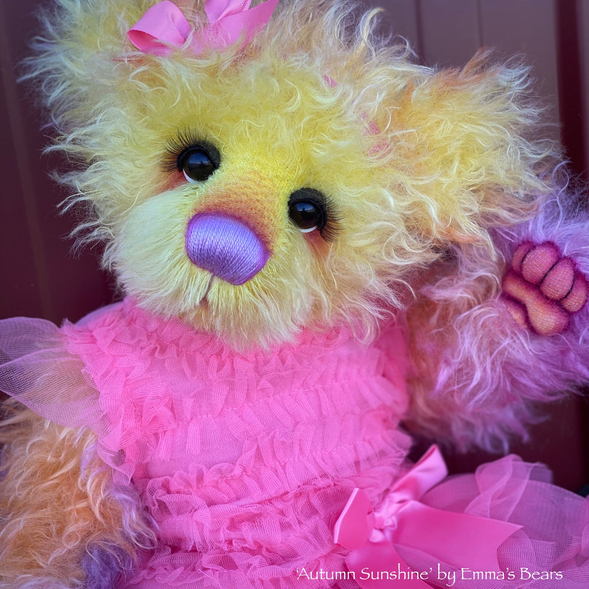 Autumn Sunshine - 18" Hand-Dyed Mohair Artist Baby Bear by Emma's Bears - OOAK