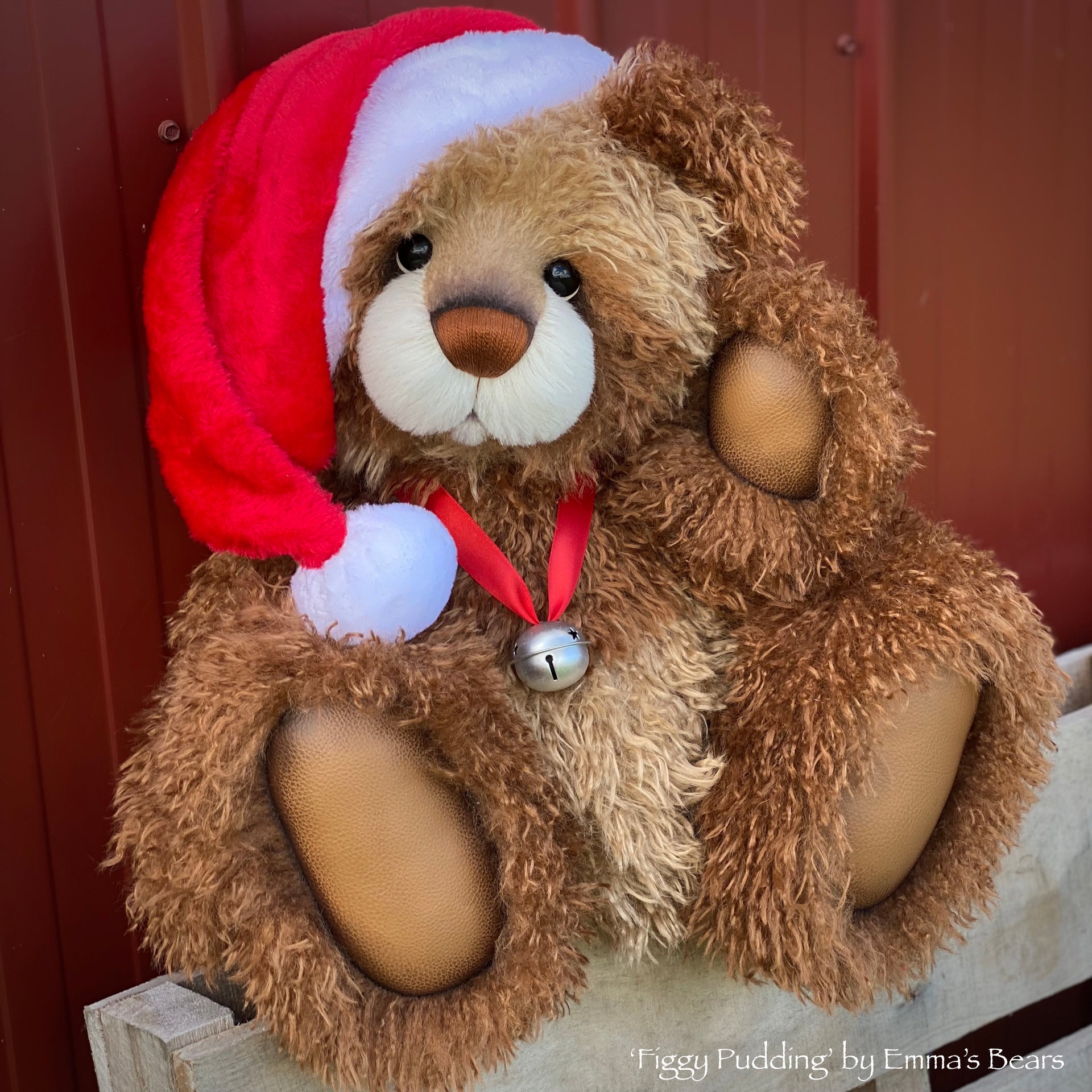 Figgy Pudding - 23" mock mohair and alpaca Christmas bear by Emmas Bears - OOAK