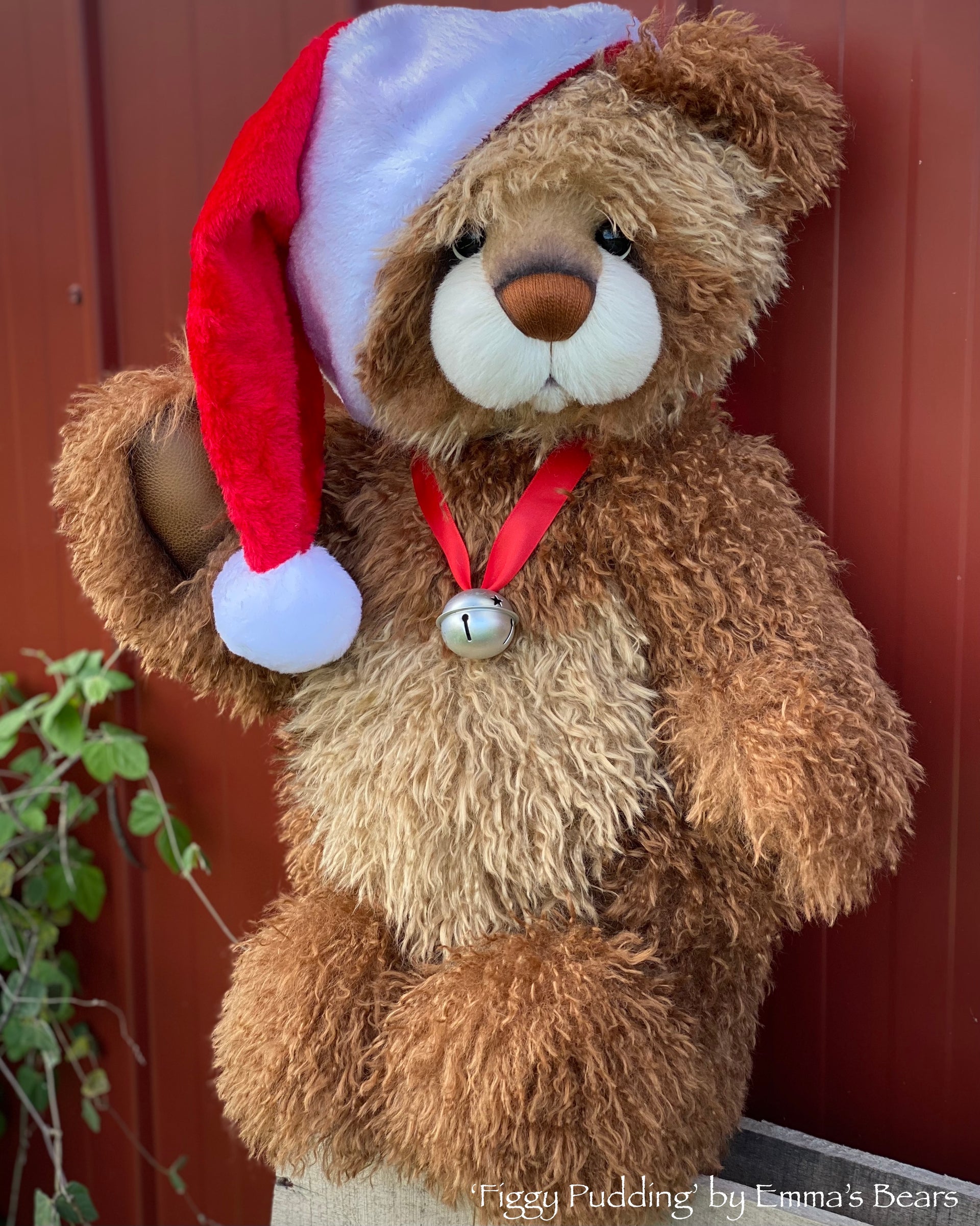 Figgy Pudding - 23" mock mohair and alpaca Christmas bear by Emmas Bears - OOAK