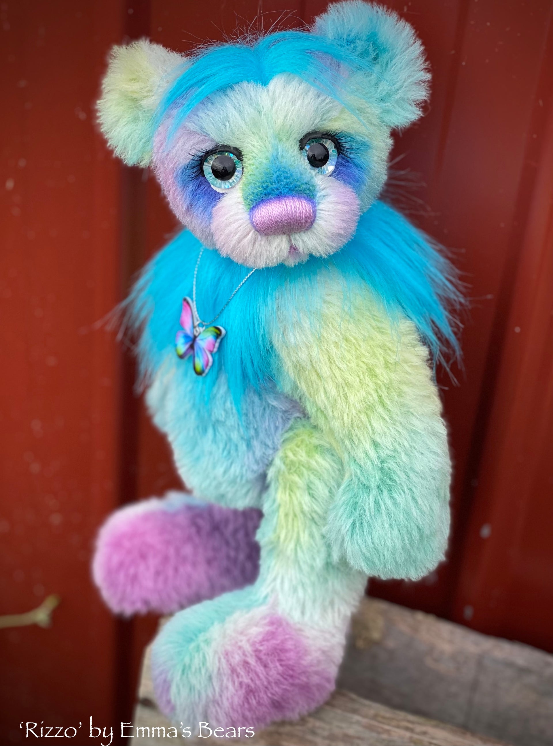 Rizzo - 12" Hand-Dyed Alpaca and faux fur artist bear by Emma's Bears - OOAK