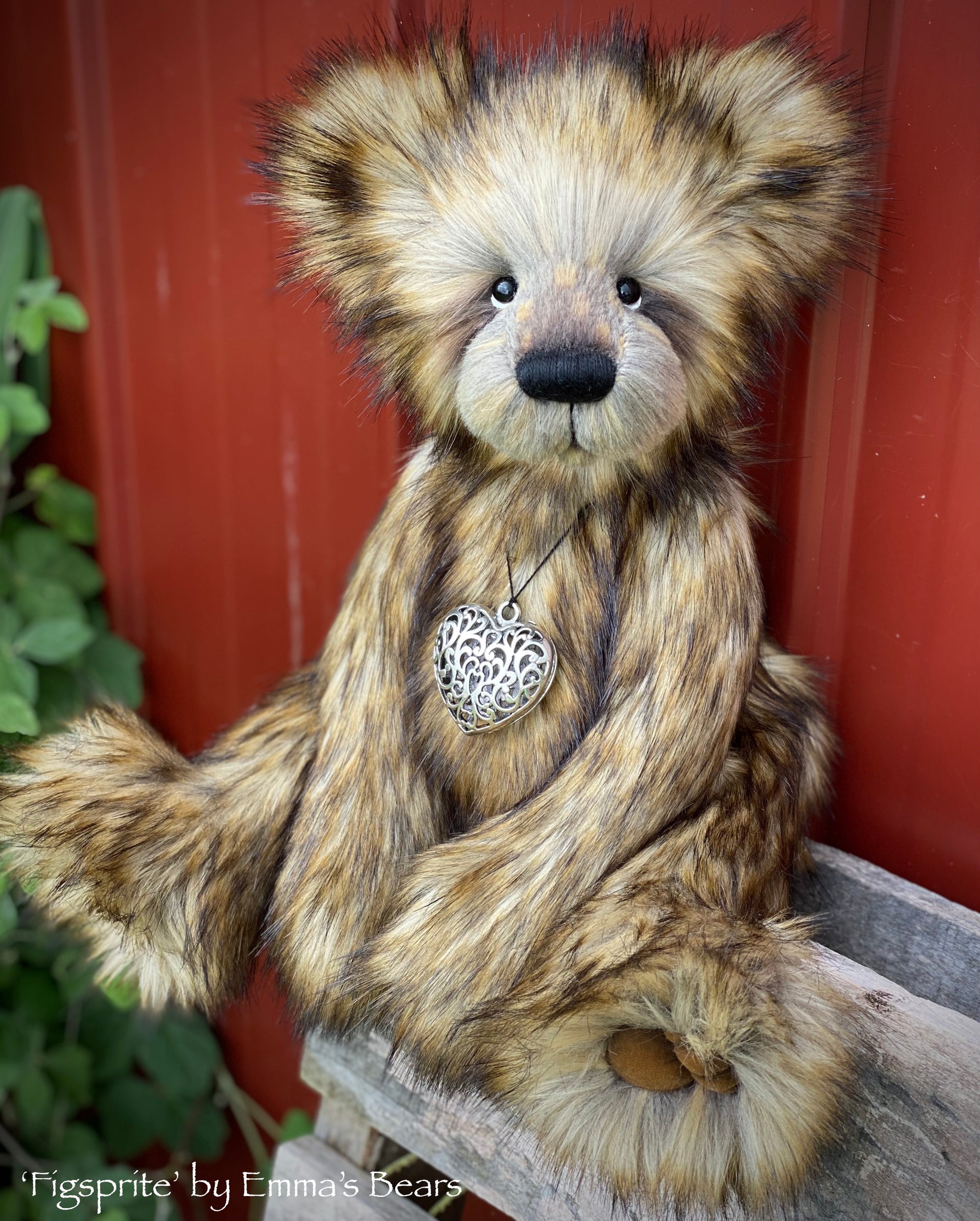 Figsprite - 17.5" skinny faux fur bear by Emmas Bears - OOAK