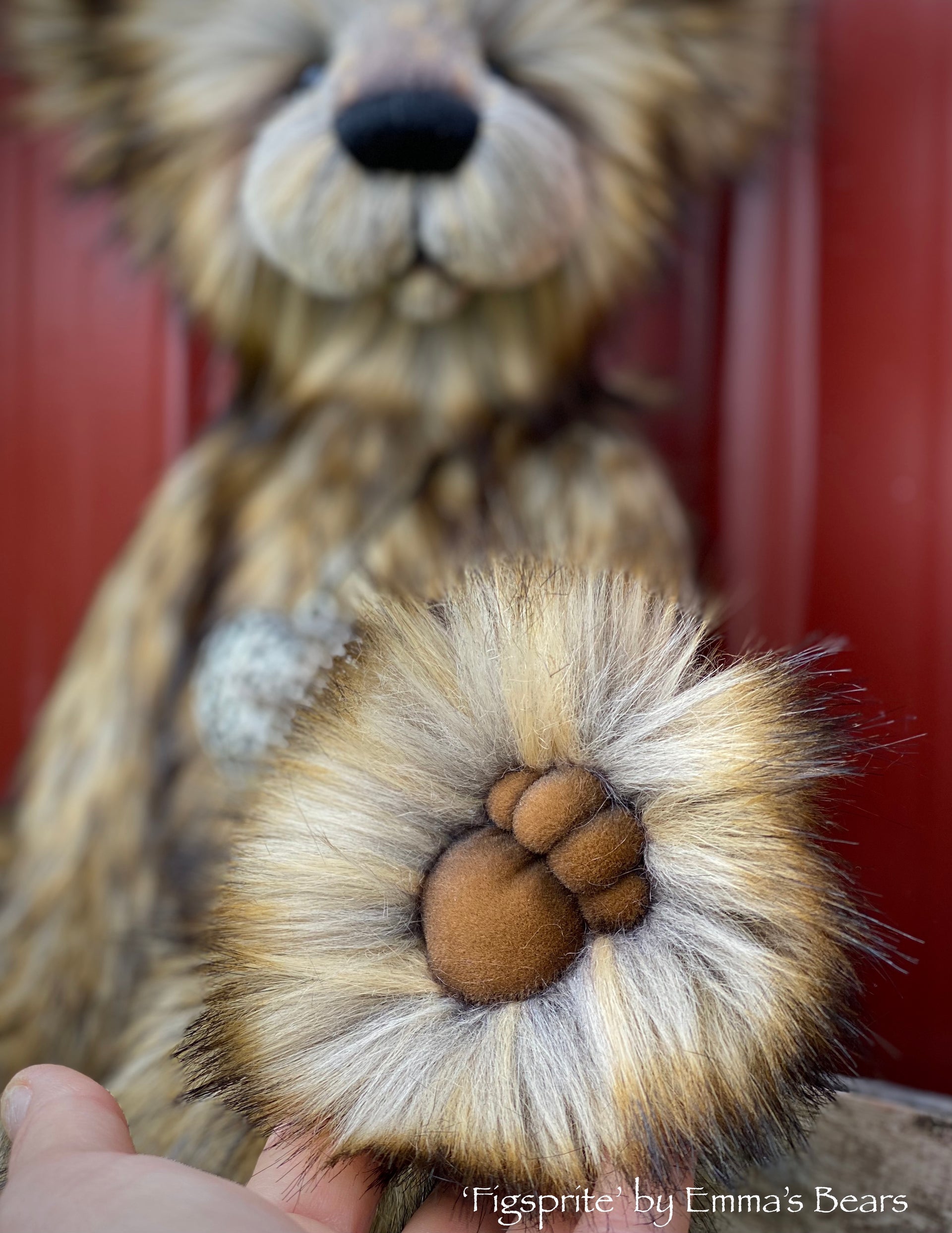 Figsprite - 17.5" skinny faux fur bear by Emmas Bears - OOAK