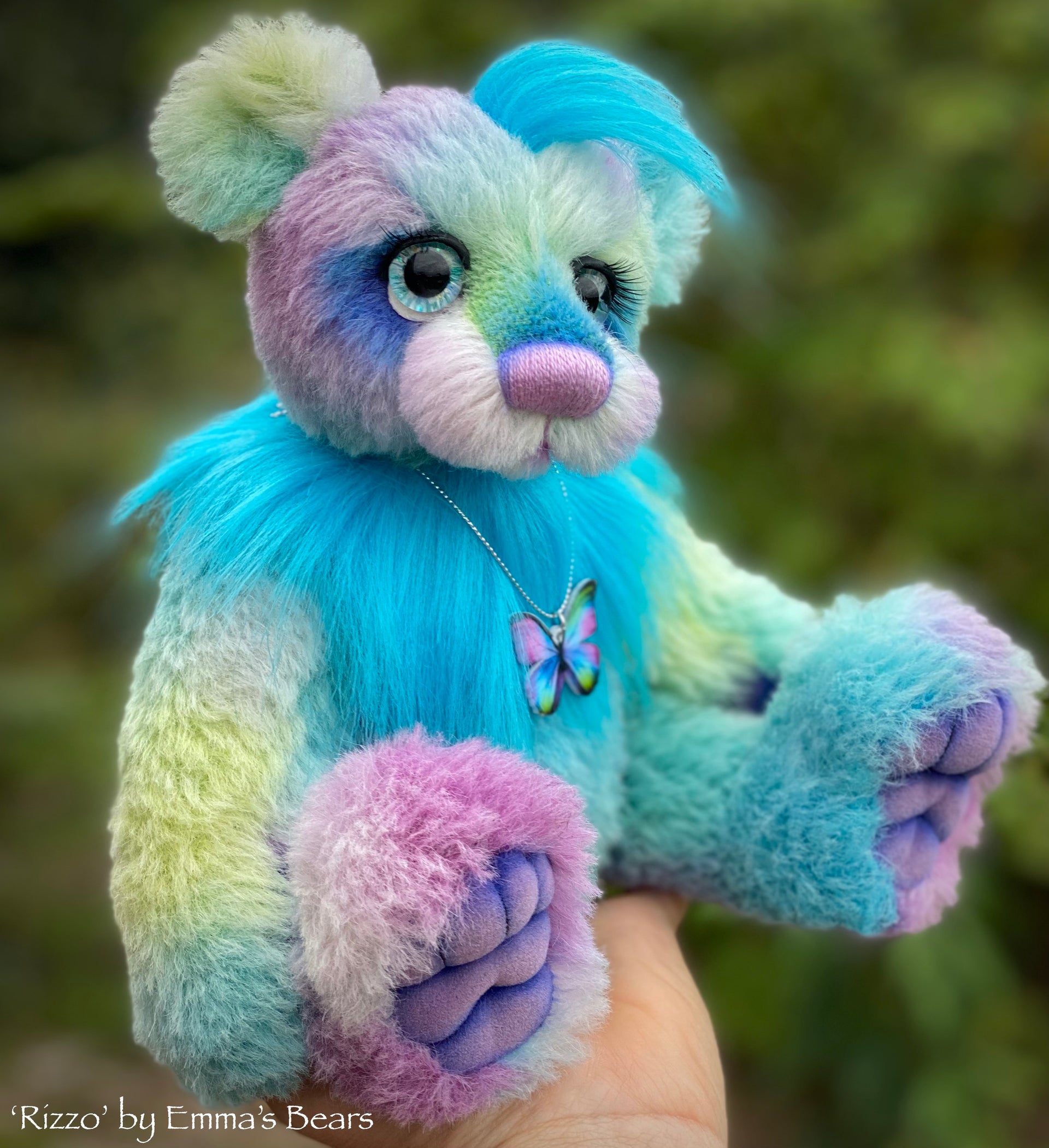 Rizzo - 12" Hand-Dyed Alpaca and faux fur artist bear by Emma's Bears - OOAK