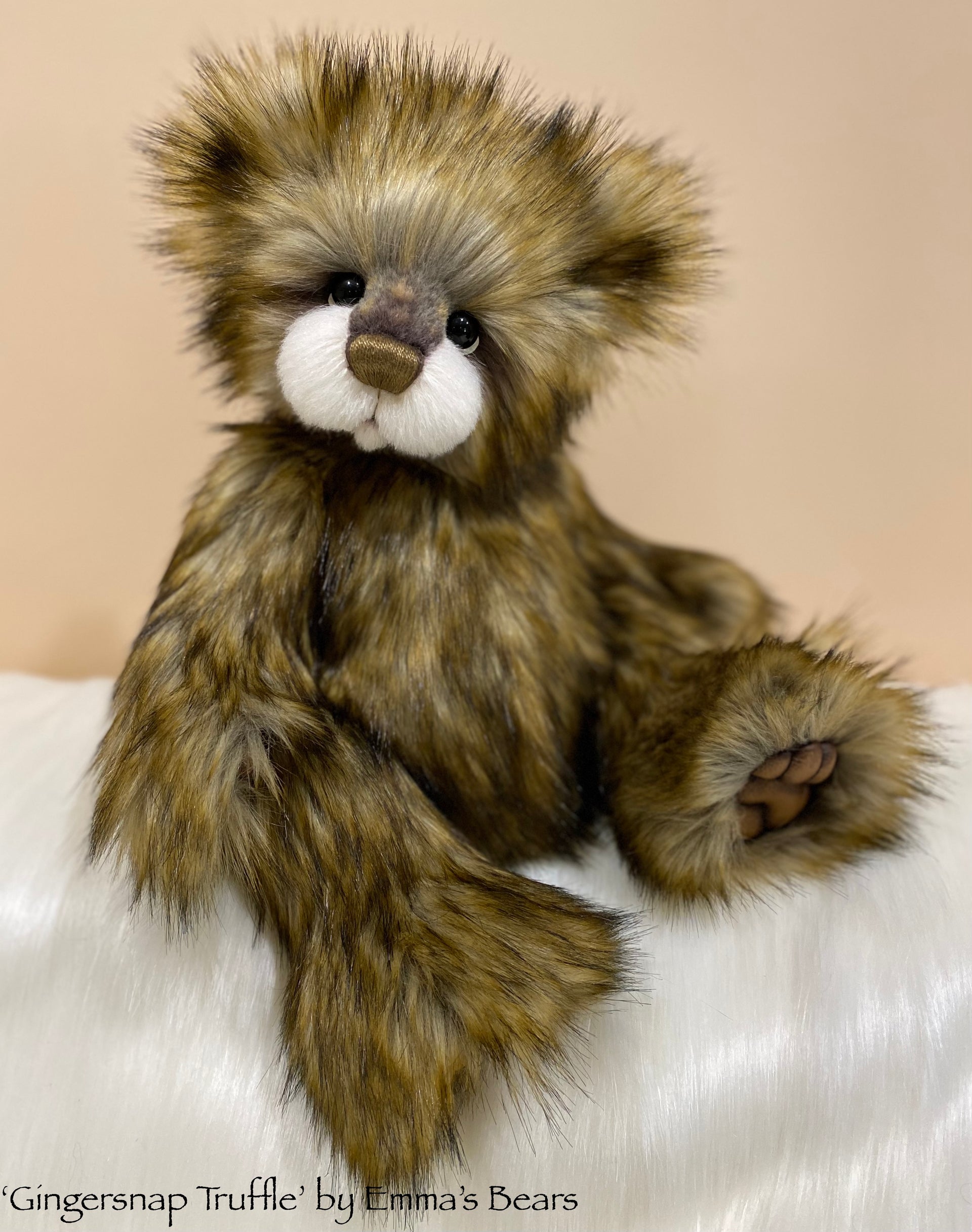 Gingersnap Truffle - 15" Christmas 2021 Faux Fur Artist Baby Bear by Emma's Bears - OOAK