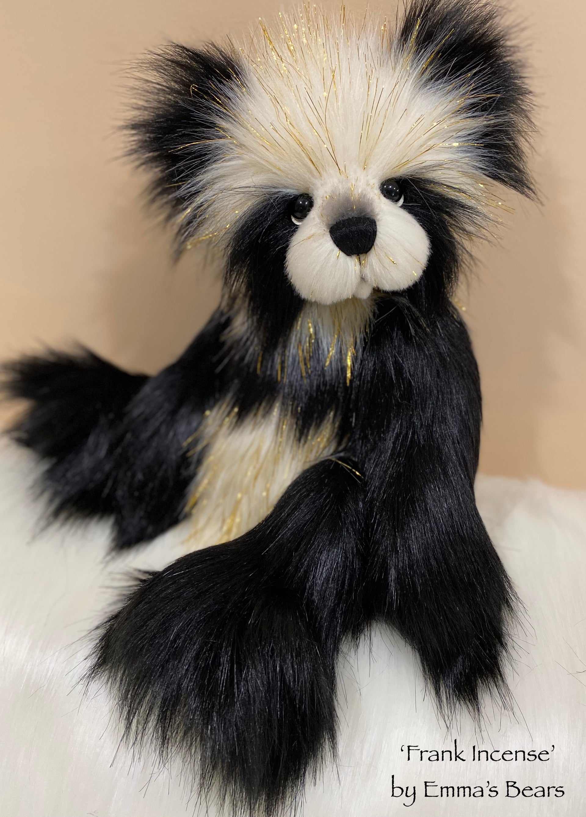 Frank Incense - 15" Christmas 2021 Faux Fur Artist Baby Bear by Emma's Bears - OOAK