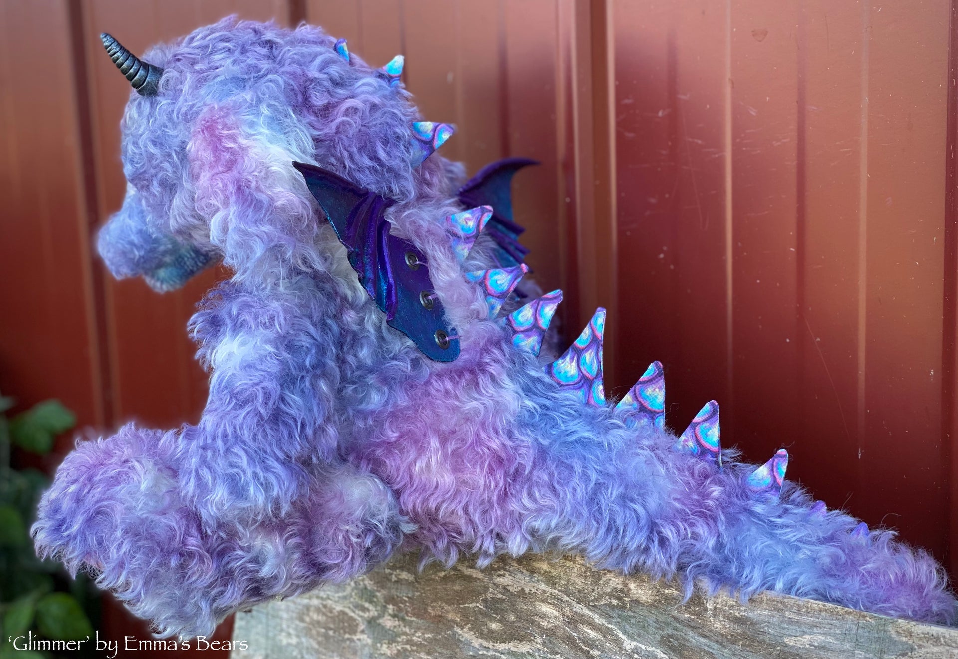 Glimmer - 15" kid mohair Artist Baby Dragon by Emmas Bears - OOAK