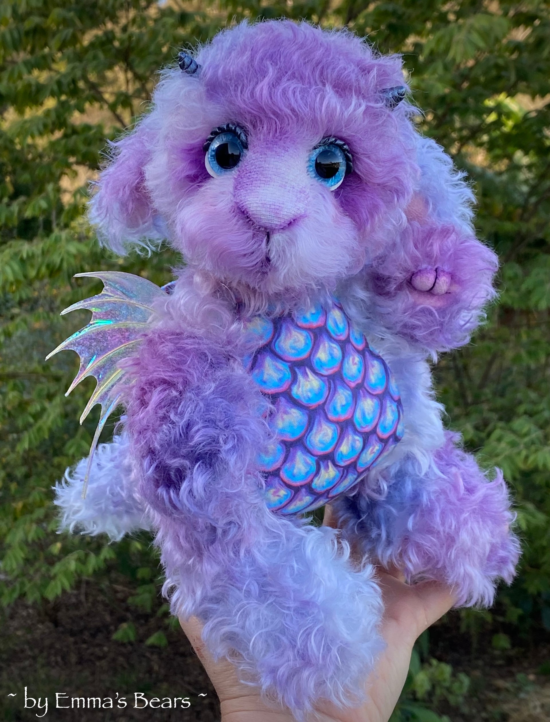 Custom Baby Dragon - 12" kid mohair Artist Baby Dragon by Emmas Bears - OOAK