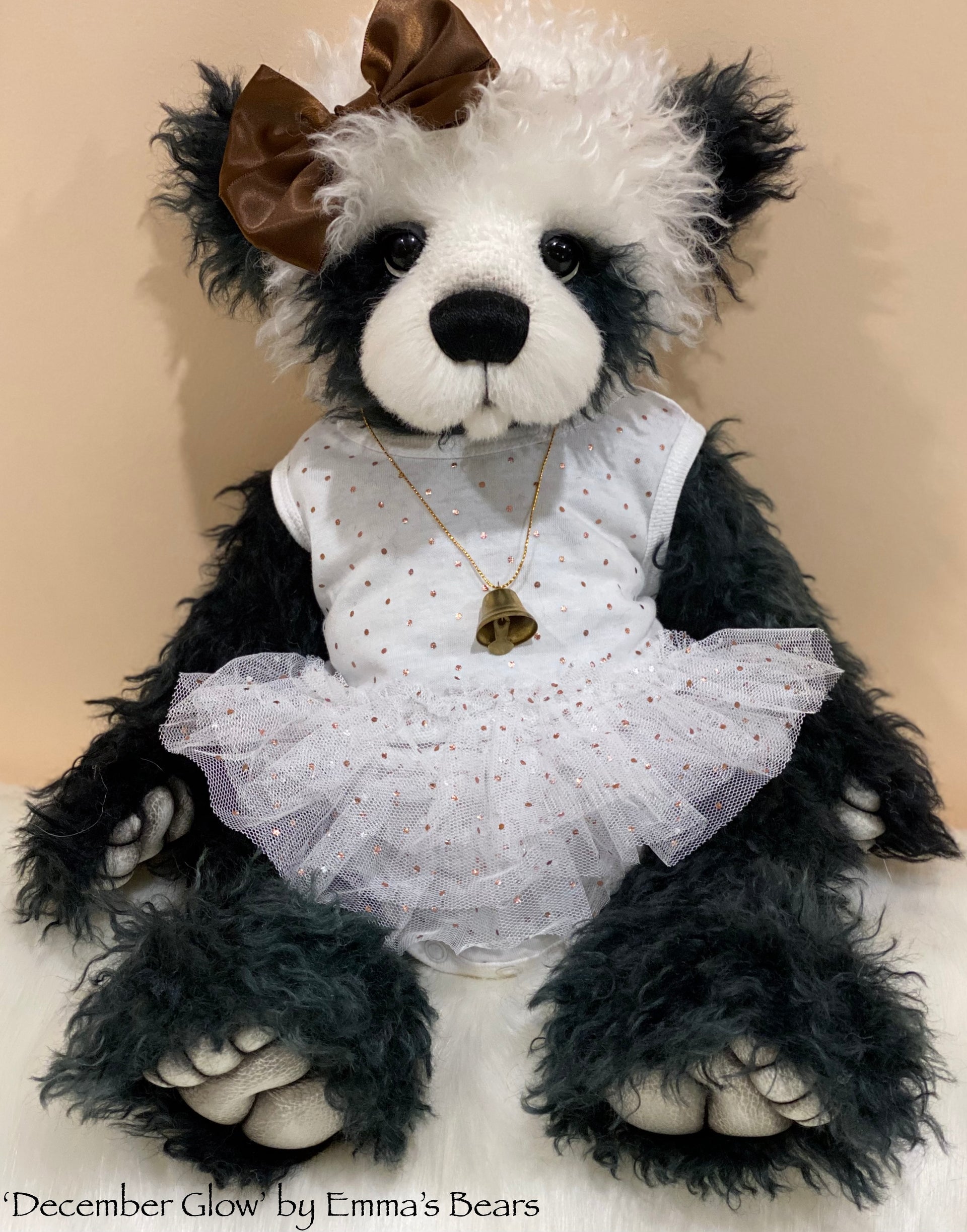 December Glow - 18" Christmas 2021 Mohair Artist Baby Bear by Emma's Bears - OOAK