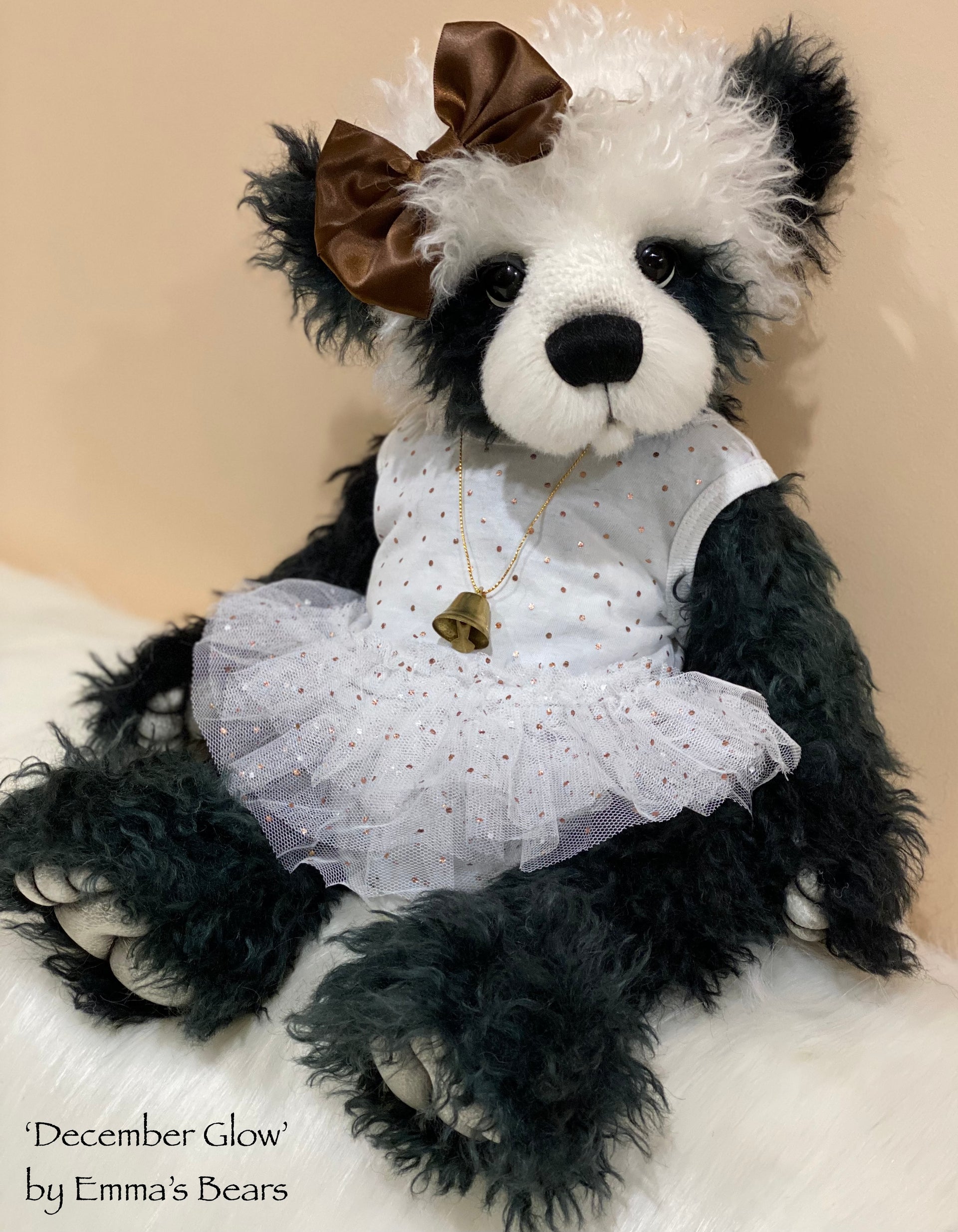 December Glow - 18" Christmas 2021 Mohair Artist Baby Bear by Emma's Bears - OOAK