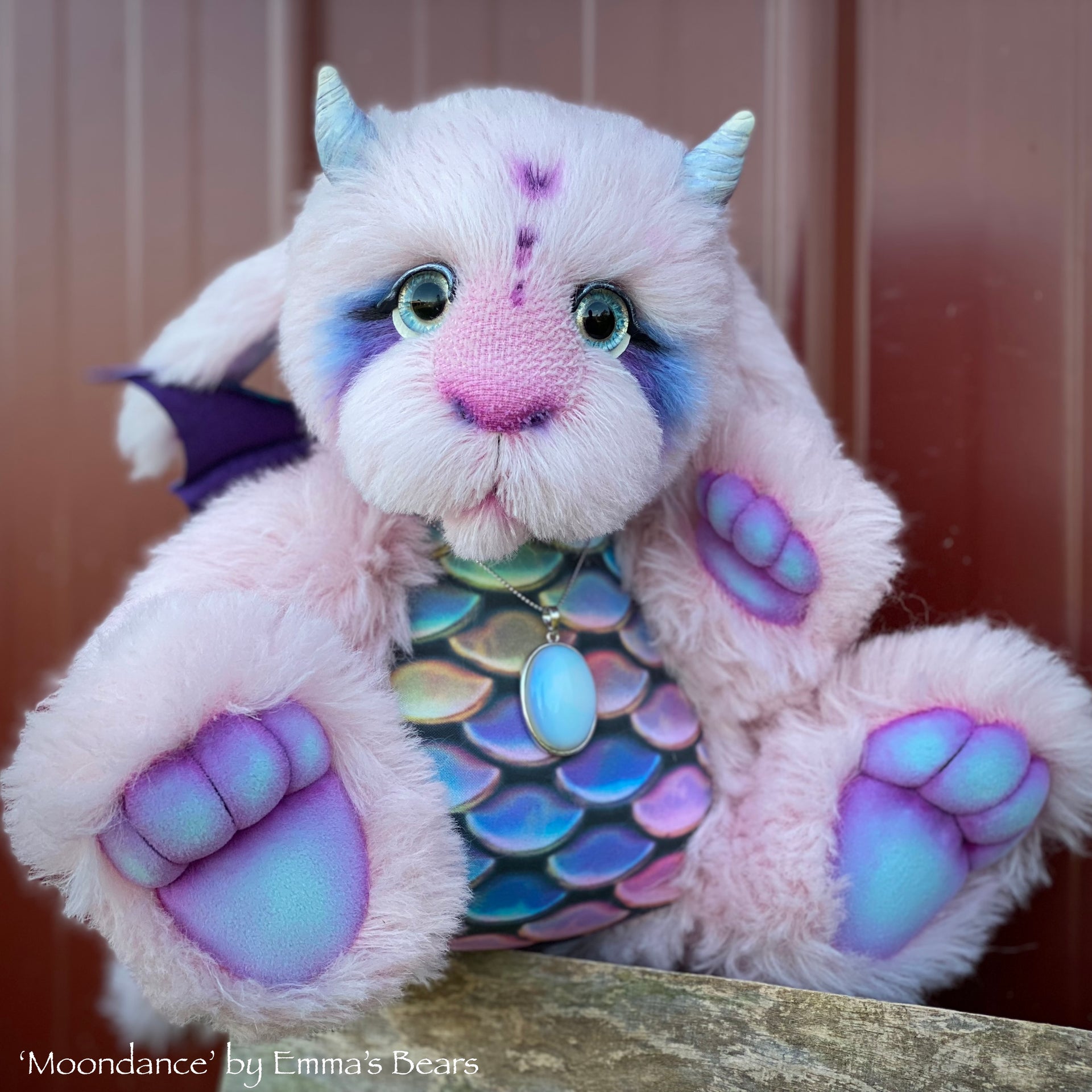 Moondance - 15" alpaca Artist Baby Dragon by Emmas Bears - OOAK