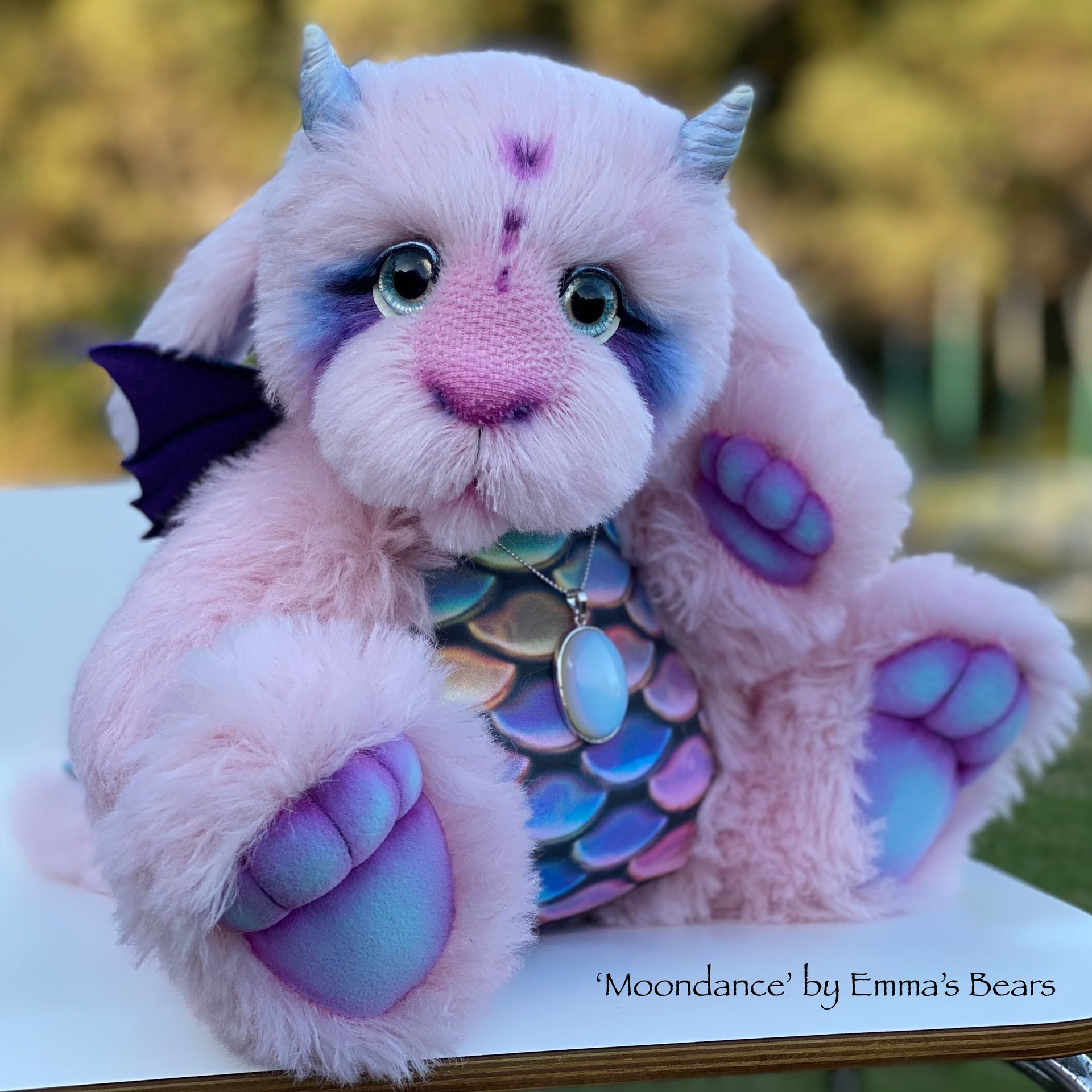 Moondance - 15" alpaca Artist Baby Dragon by Emmas Bears - OOAK