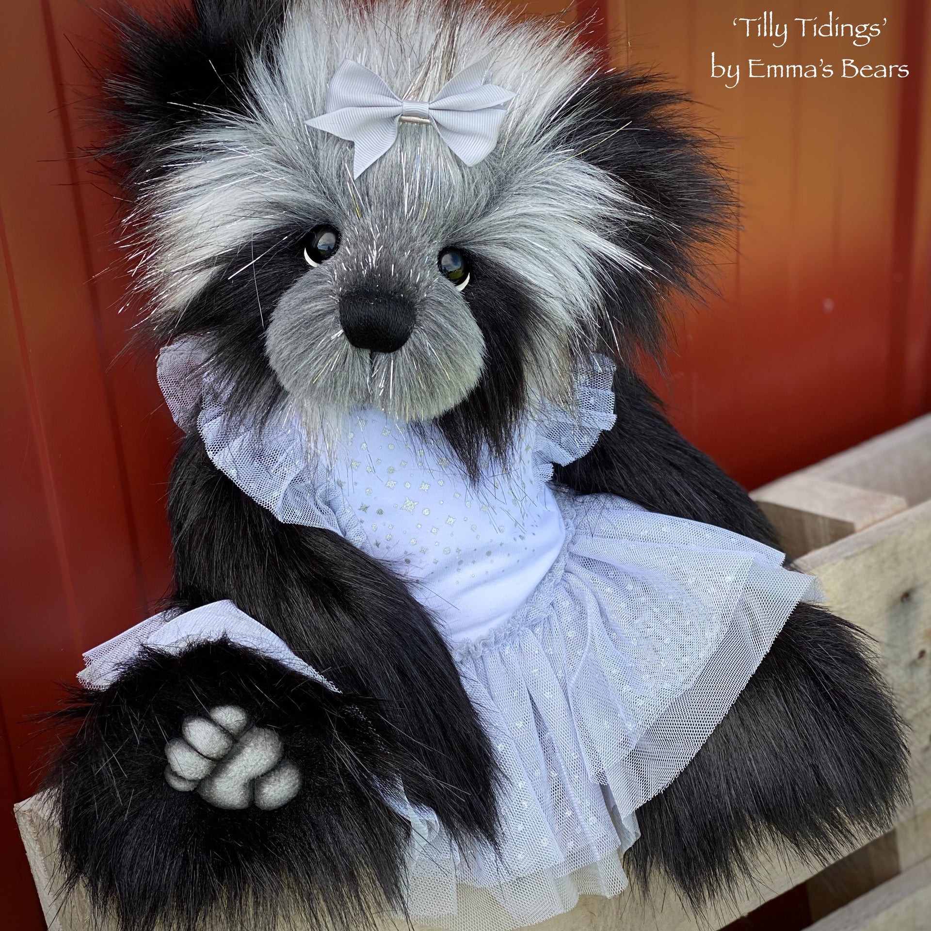 Tilly Tidings - 15" Christmas 2021 Faux Fur Artist Baby Bear by Emma's Bears - OOAK