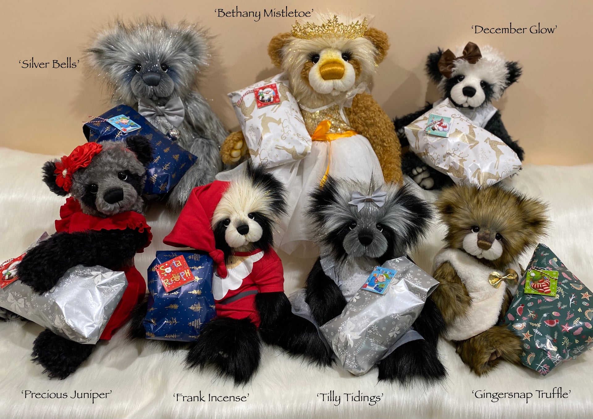 'Bethany Mistletoe' - 23" Christmas 2021 Kid Mohair and Faux Fur Artist Baby Bear by Emma's Bears - OOAK