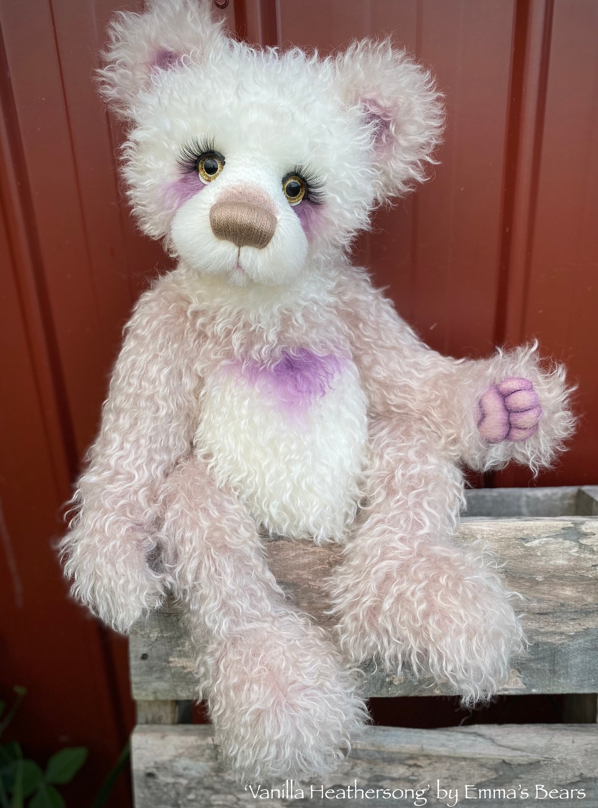 Vanilla Heathersong - 21" Hand-Dyed Mohair Artist Bear by Emma's Bears - OOAK