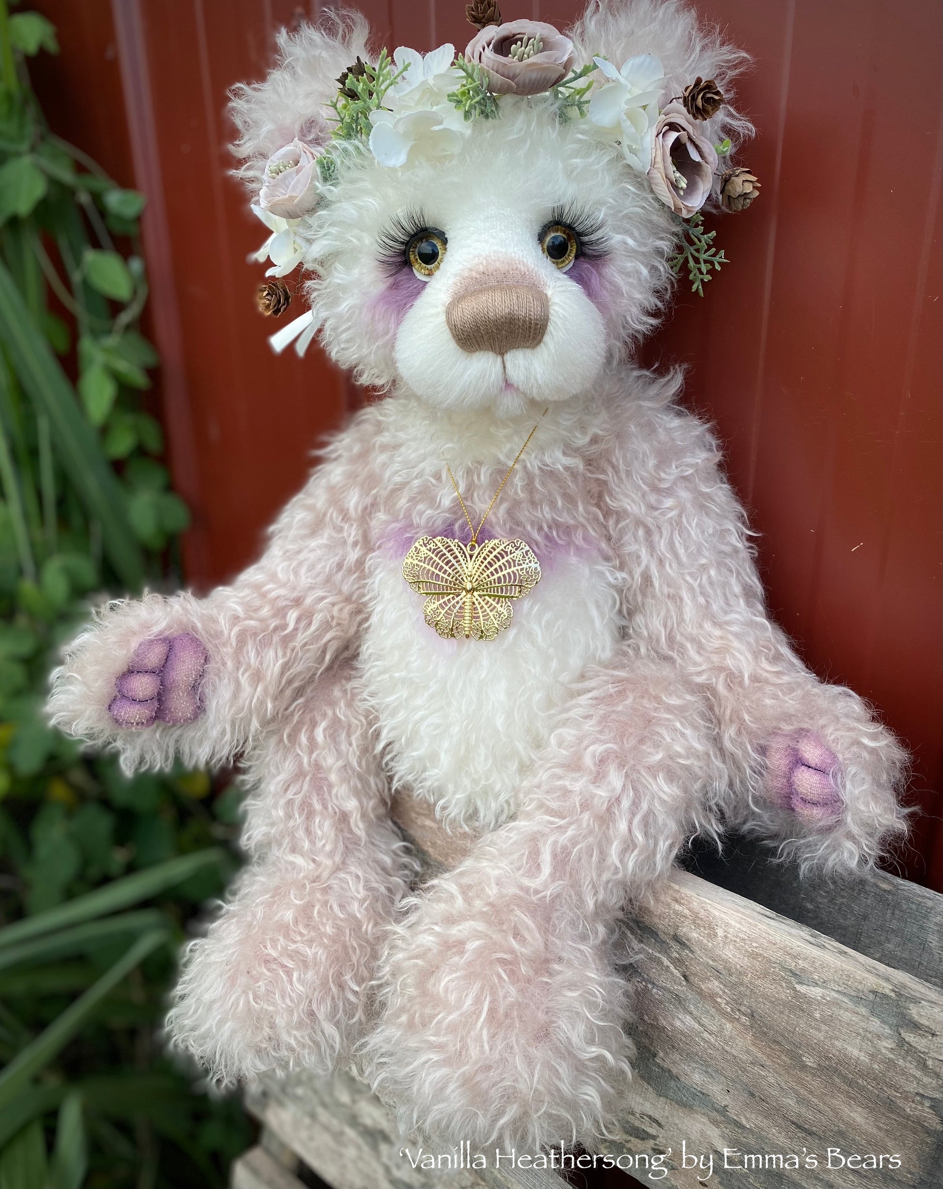 Vanilla Heathersong - 21" Hand-Dyed Mohair Artist Bear by Emma's Bears - OOAK