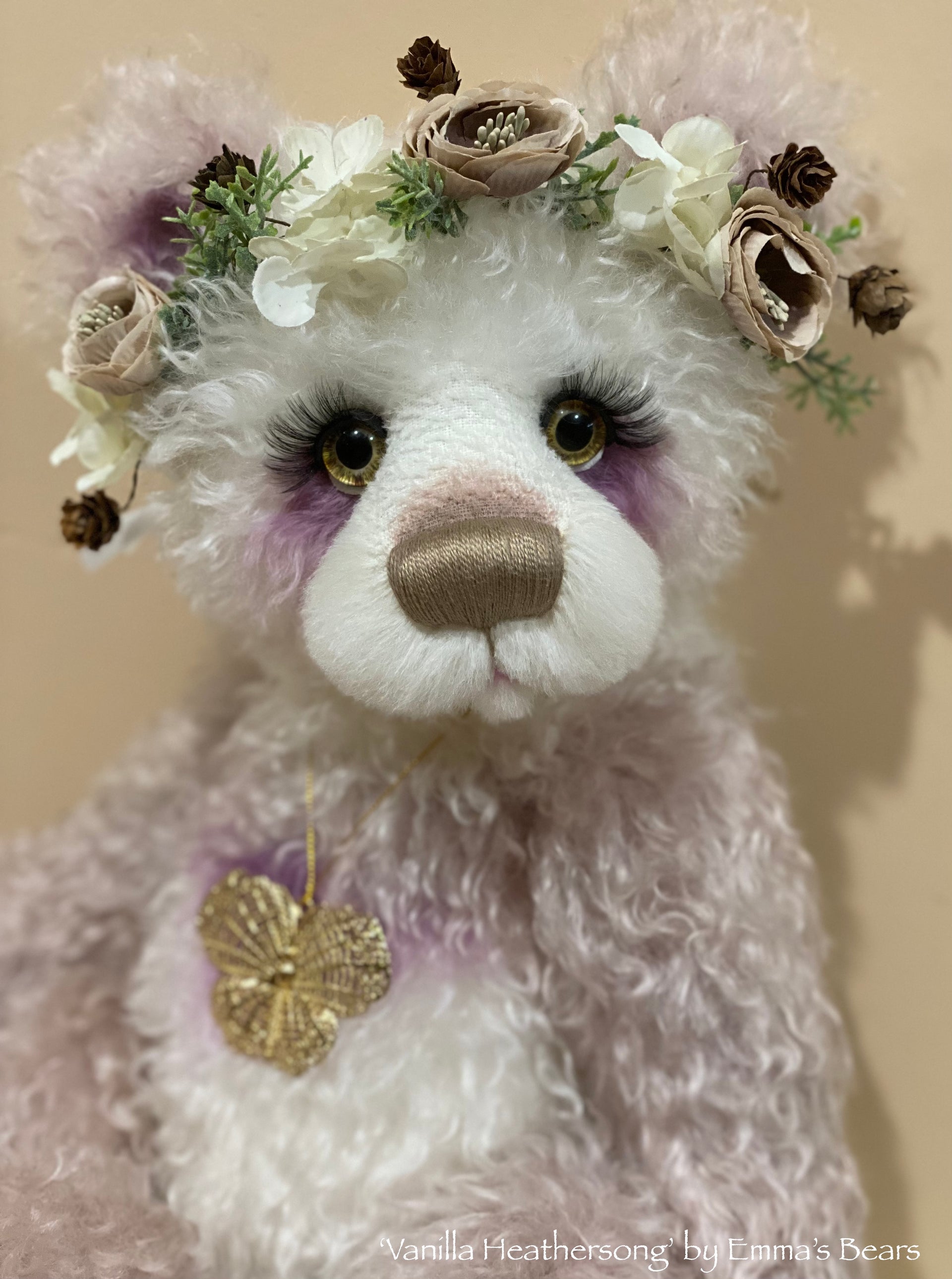 Vanilla Heathersong - 21" Hand-Dyed Mohair Artist Bear by Emma's Bears - OOAK