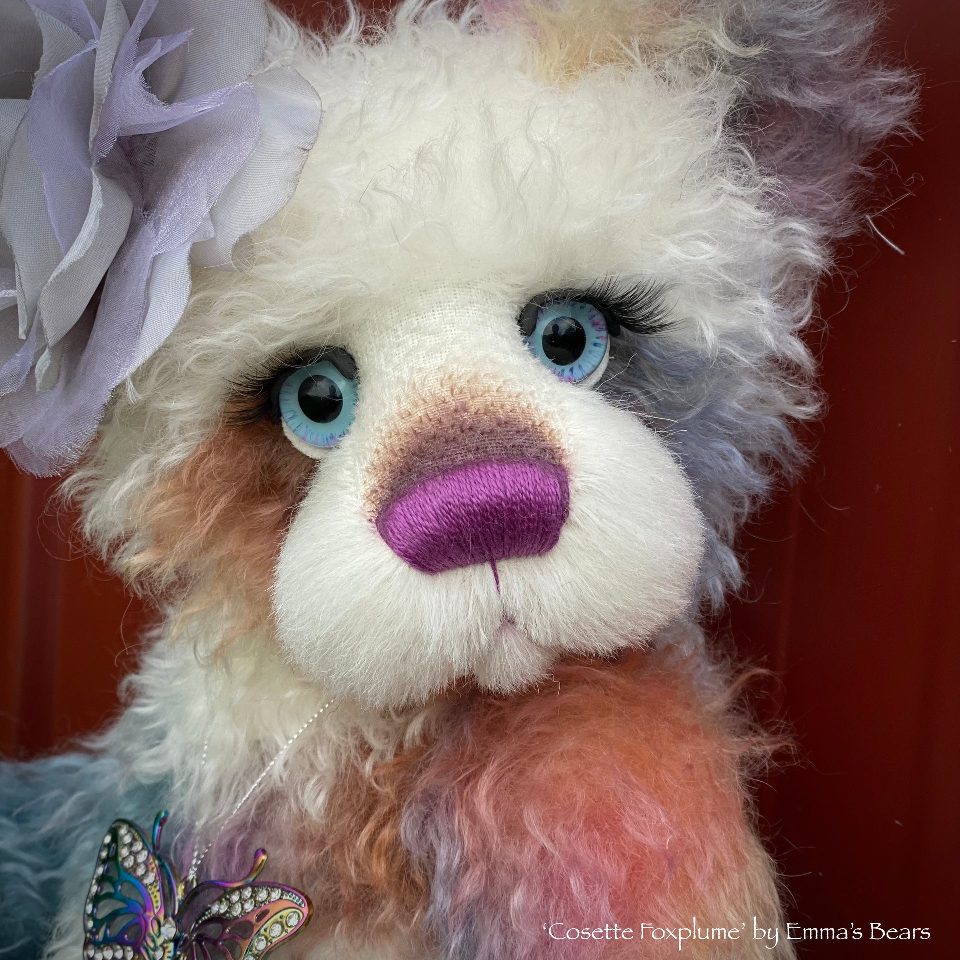 Cosette Foxplume - 18" Hand-Dyed Mohair Artist Bear by Emma's Bears - OOAK