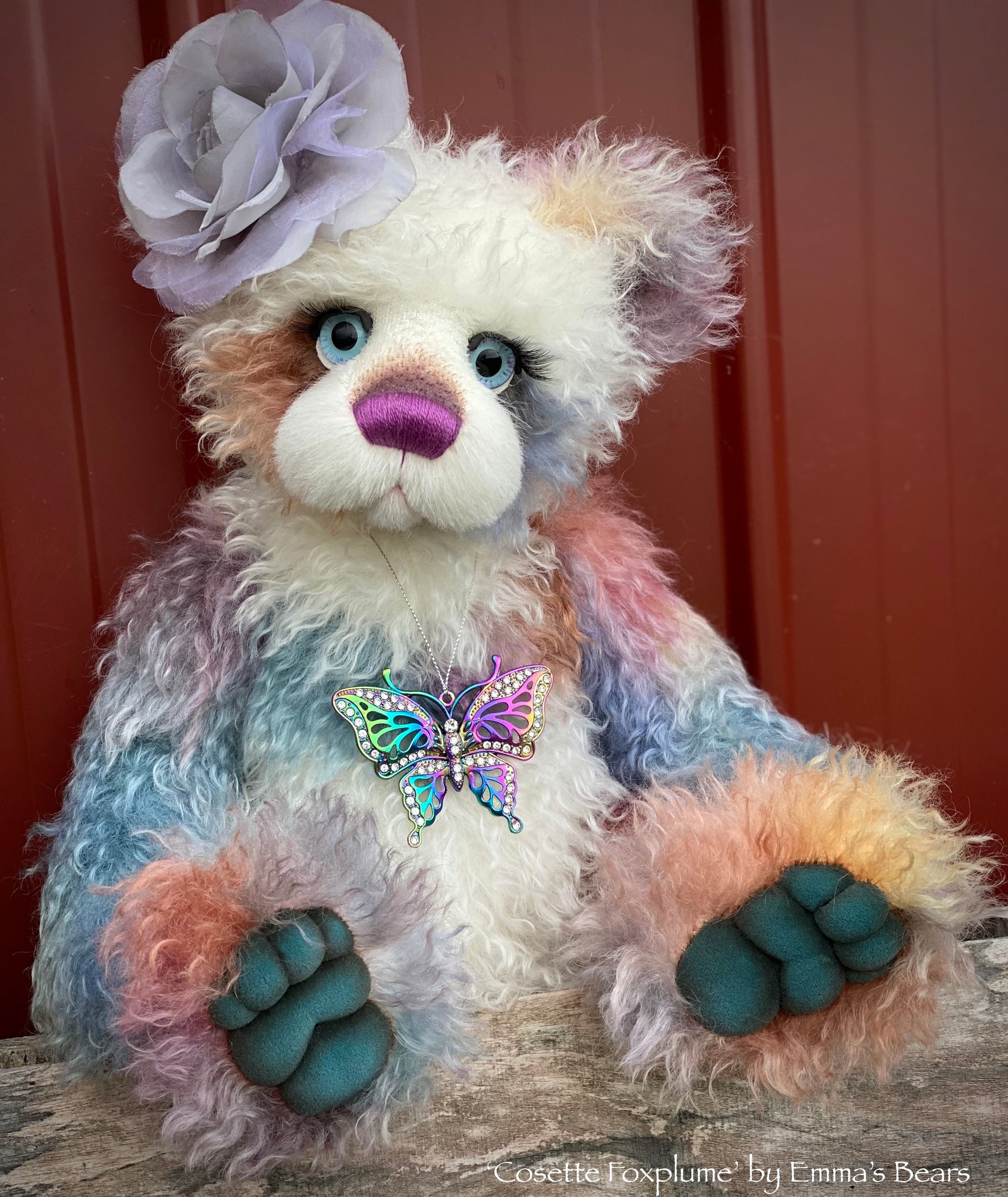 Cosette Foxplume - 18" Hand-Dyed Mohair Artist Bear by Emma's Bears - OOAK