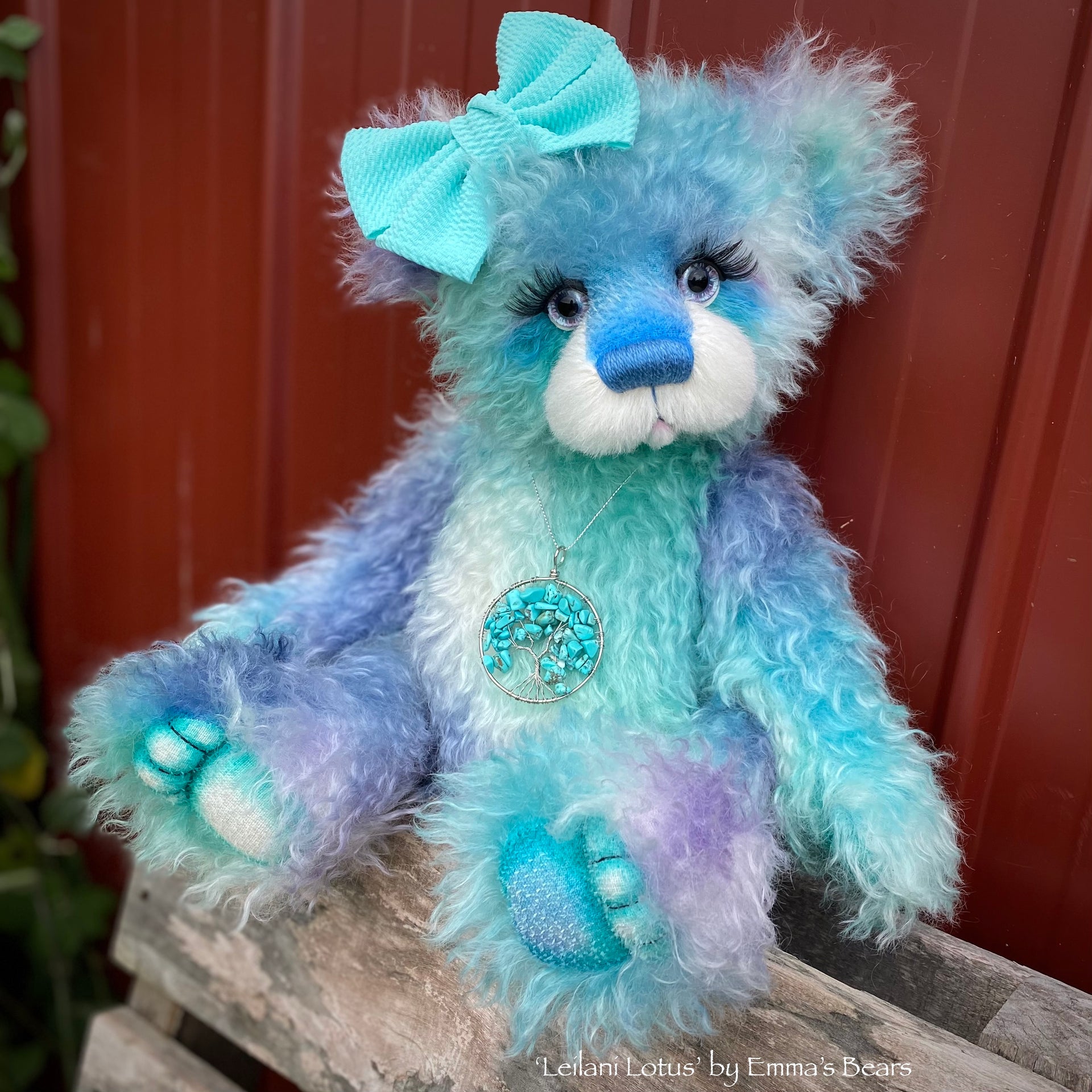 Leilani Lotus - 18" Hand-Dyed Mohair Artist Bear by Emma's Bears - OOAK