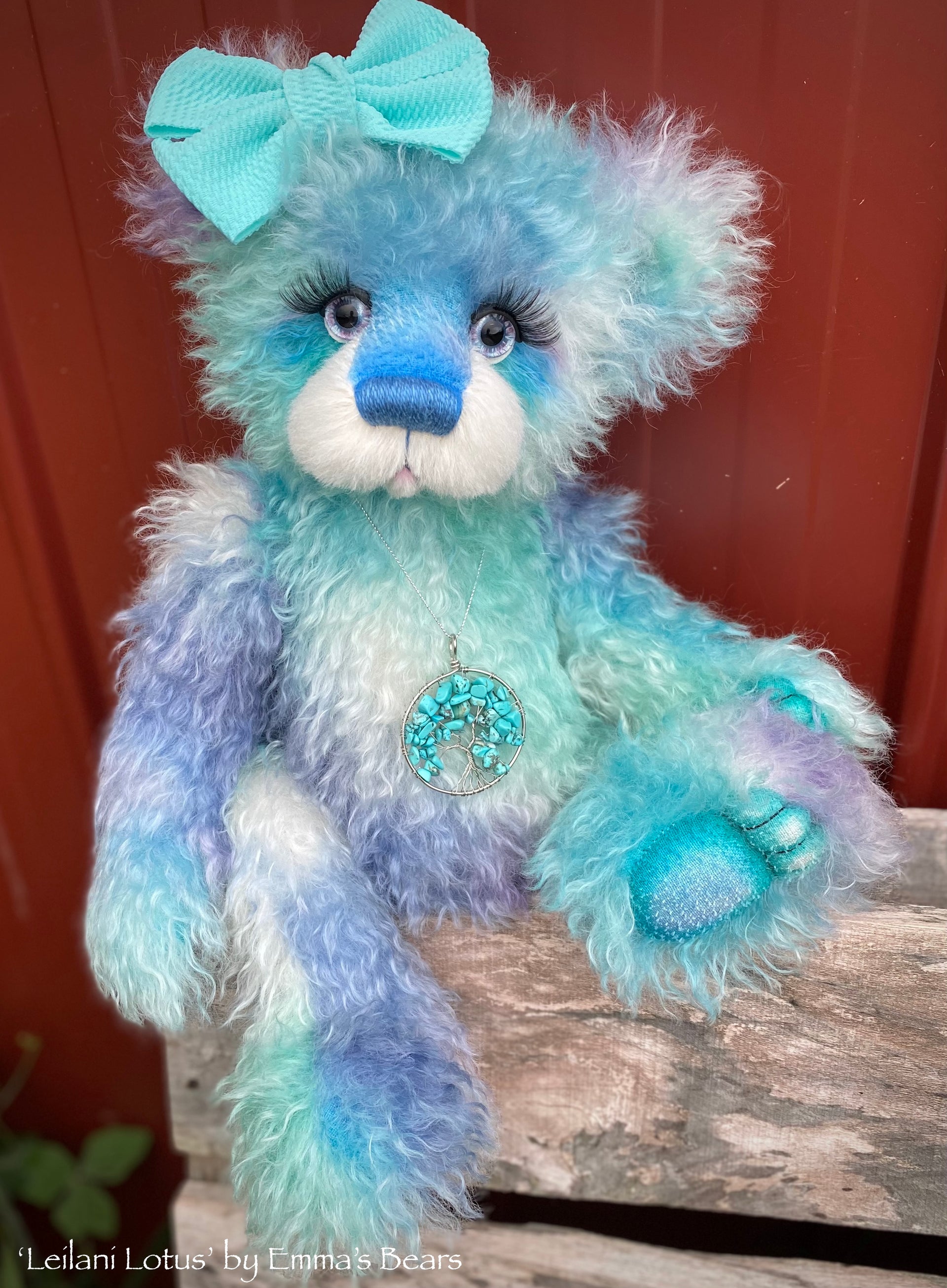 Leilani Lotus - 18" Hand-Dyed Mohair Artist Bear by Emma's Bears - OOAK