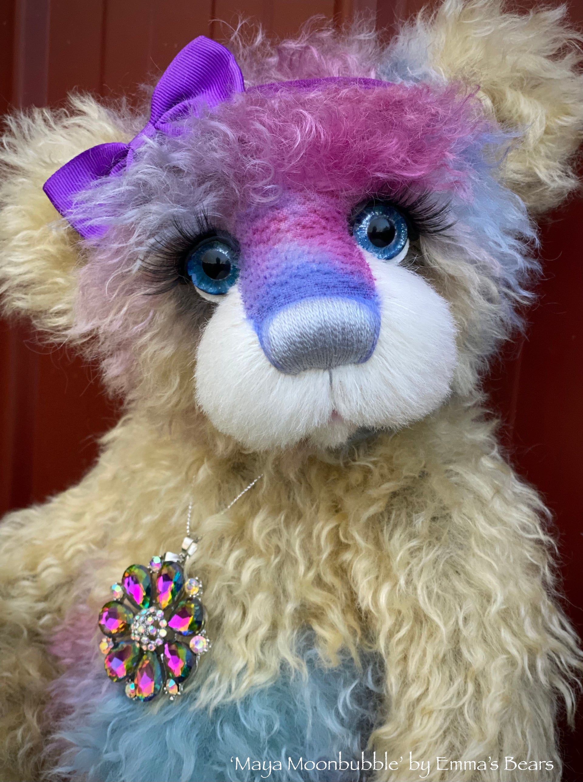 Maya Moonbubble - 18" Hand-Dyed Mohair Artist Bear by Emma's Bears - OOAK