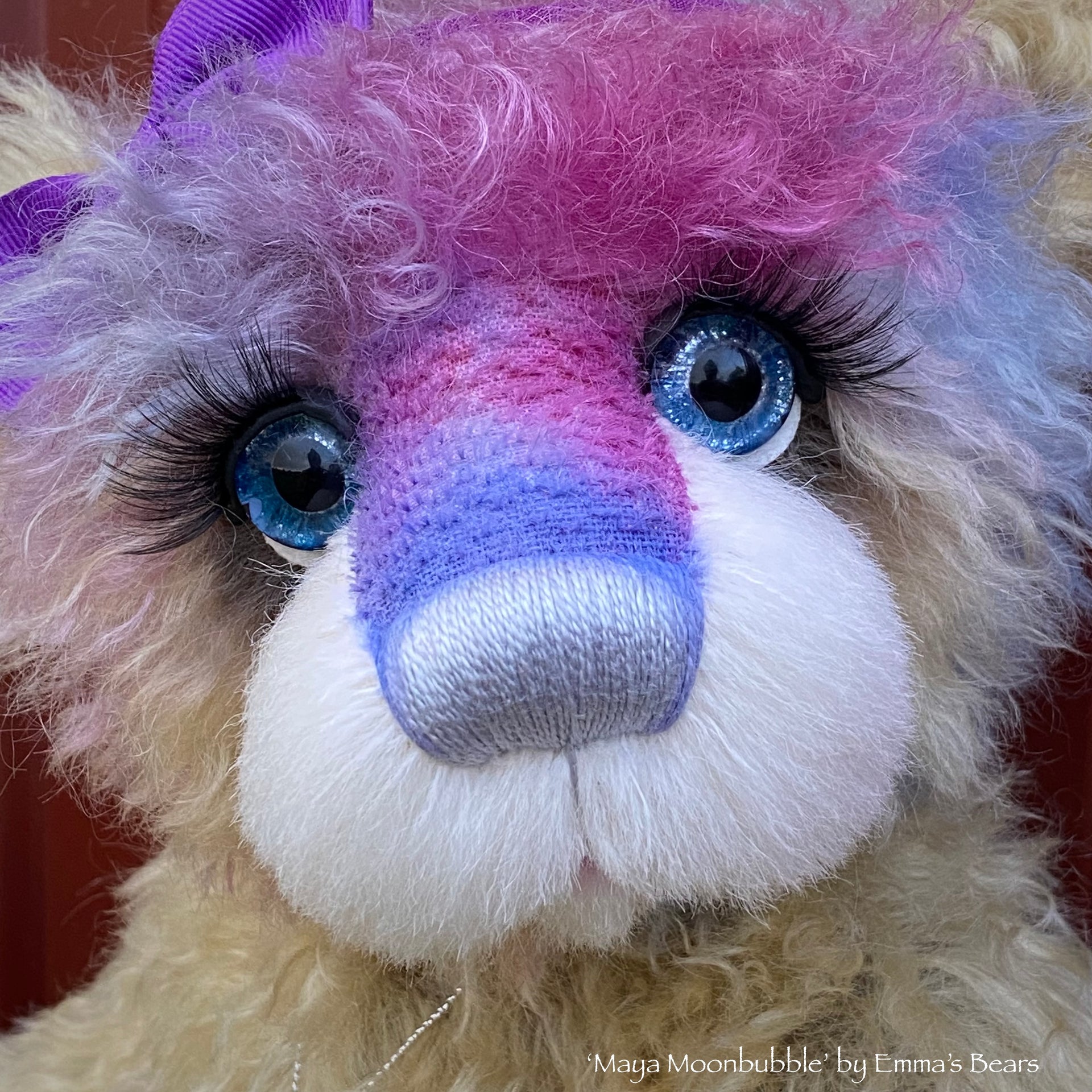 Maya Moonbubble - 18" Hand-Dyed Mohair Artist Bear by Emma's Bears - OOAK