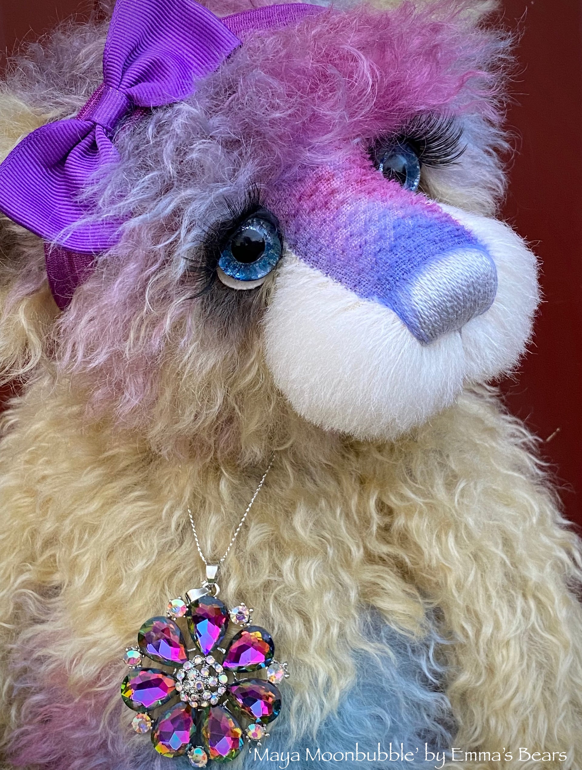 Maya Moonbubble - 18" Hand-Dyed Mohair Artist Bear by Emma's Bears - OOAK