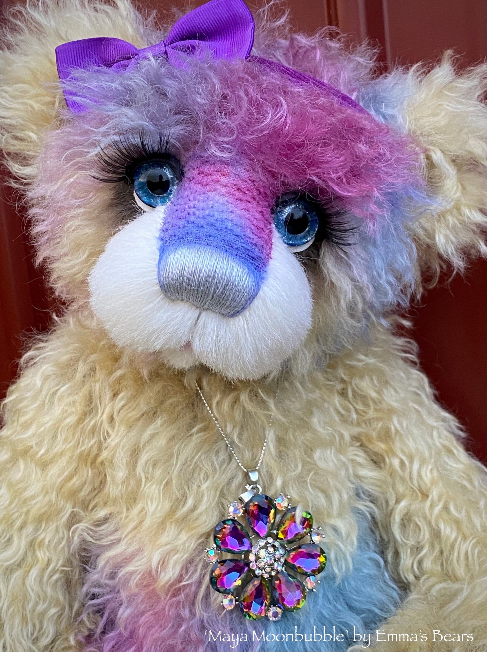 Maya Moonbubble - 18" Hand-Dyed Mohair Artist Bear by Emma's Bears - OOAK