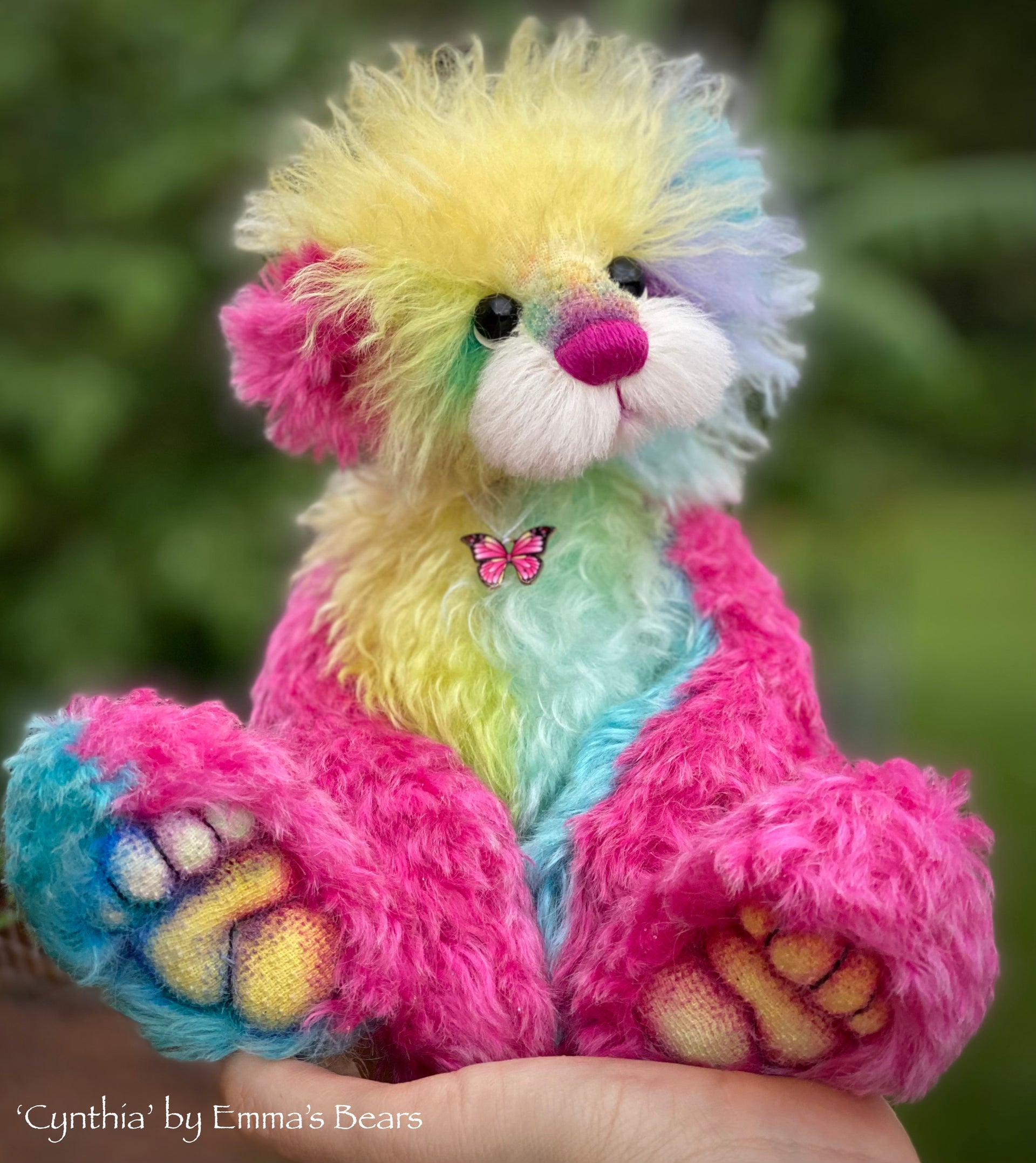 Cynthia - 12" Hand Dyed Rainbow Mohair Artist Bear by Emma's Bears - OOAK