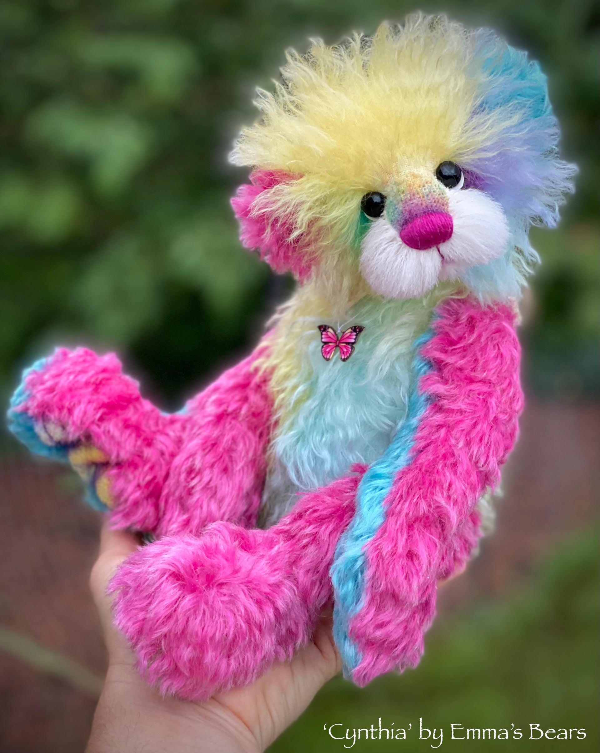 Cynthia - 12" Hand Dyed Rainbow Mohair Artist Bear by Emma's Bears - OOAK