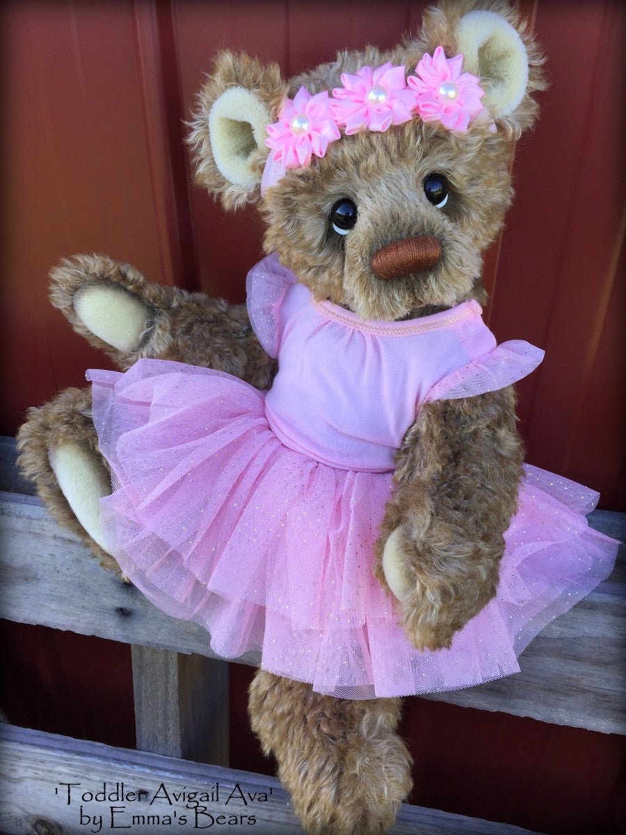 Toddler Avigail Ava - 17in MOHAIR Artist toddler style Bear by Emmas Bears - OOAK