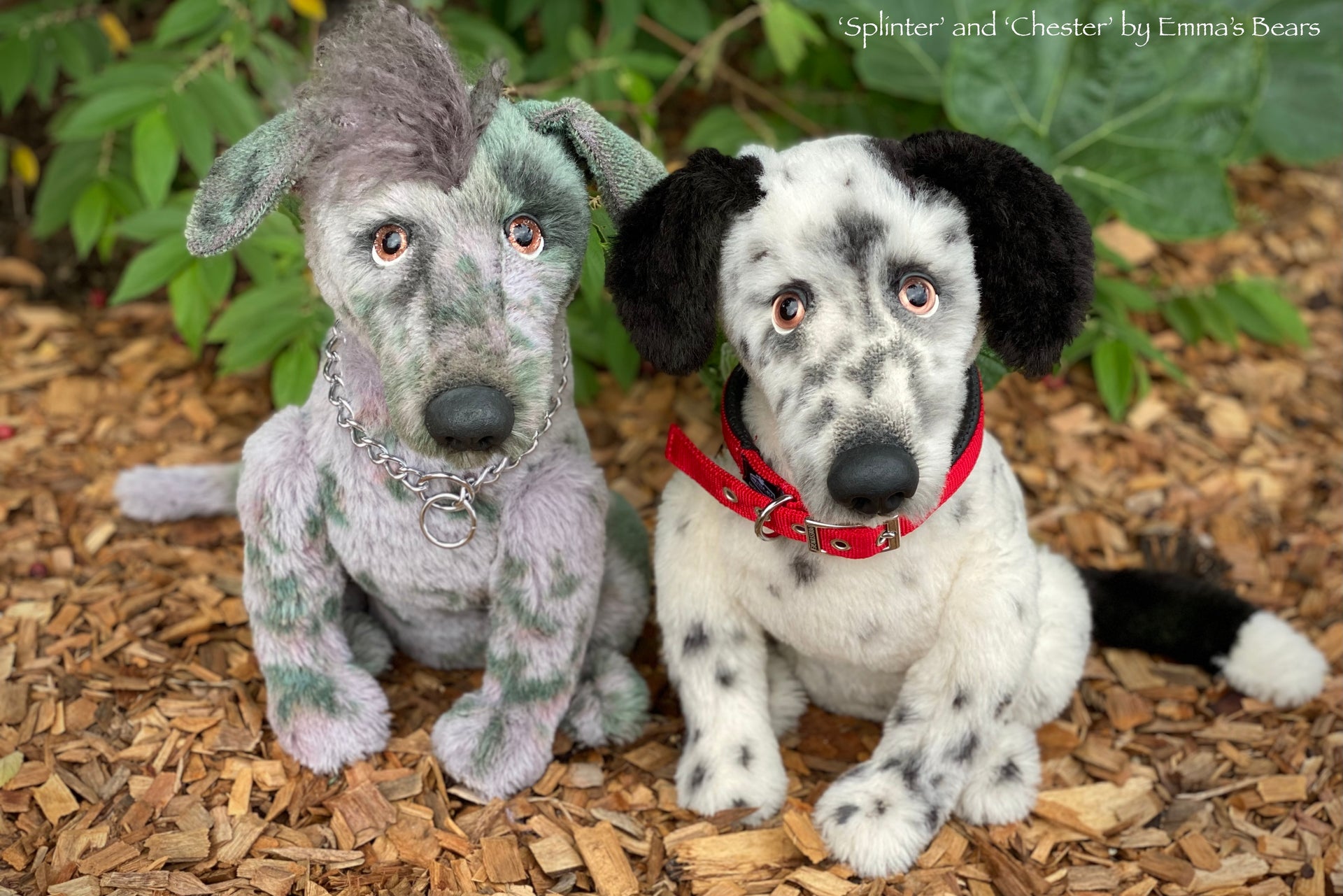 Splinter - 16" hand dyed alpaca doggo with mohair mohawk by Emmas Bears - OOAK