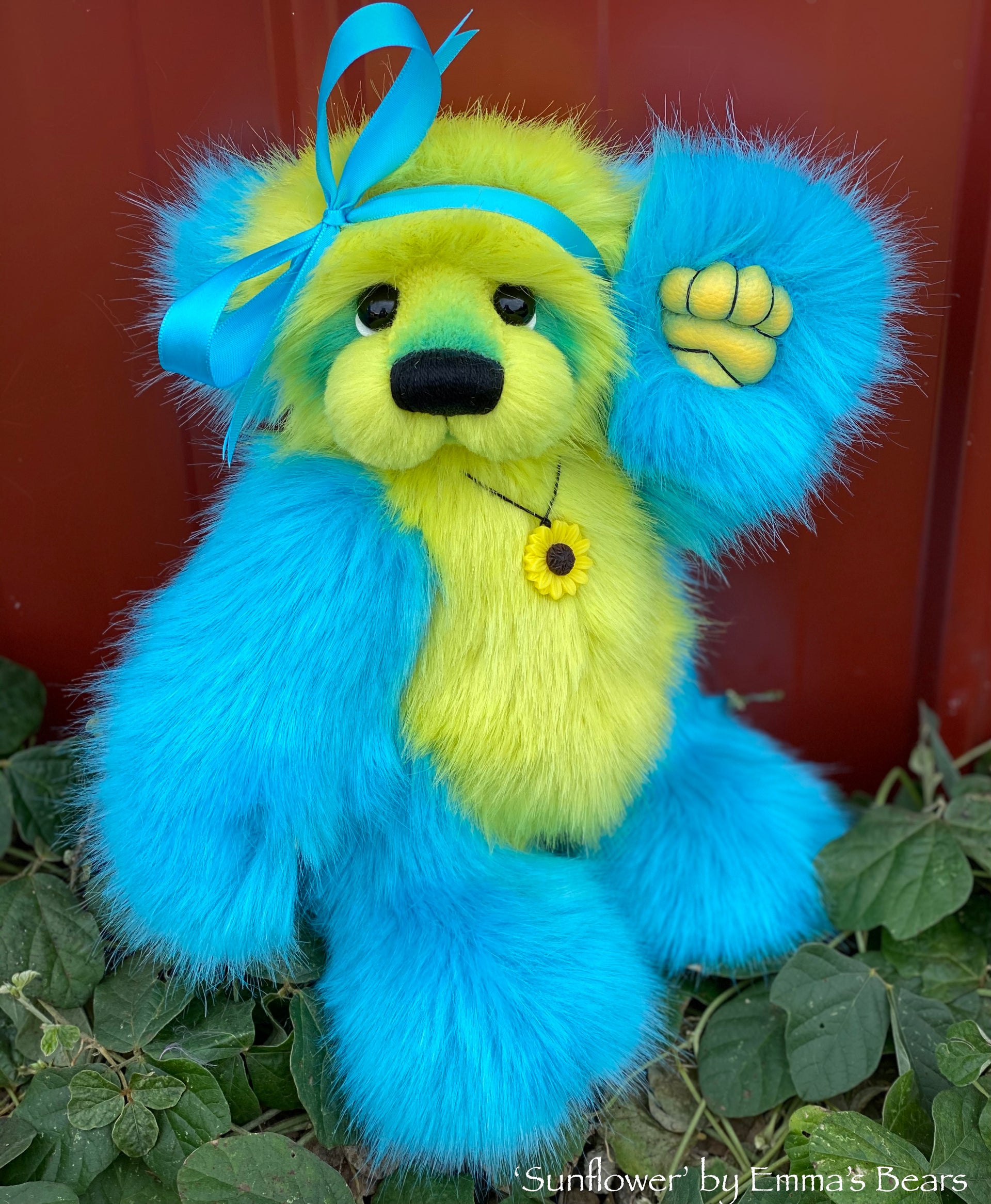 Sunflower - 12" faux fur artist bear by Emmas Bears - OOAK
