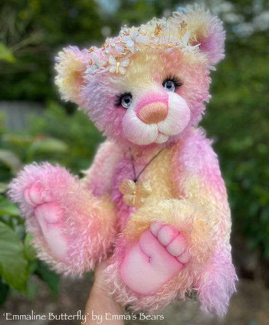 Emmaline Butterfly - 23" Hand Dyed Easter Curlylocks Mohair Artist Bear by Emma's Bears - OOAK