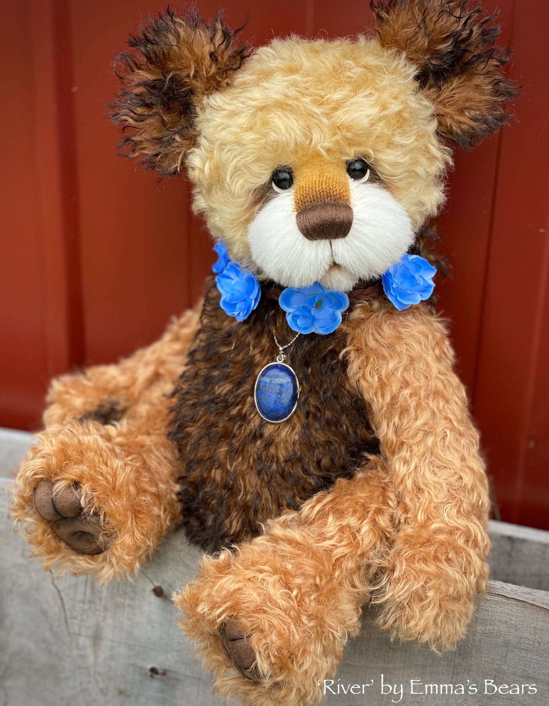 River - 15" kid mohair bear by Emmas Bears - OOAK