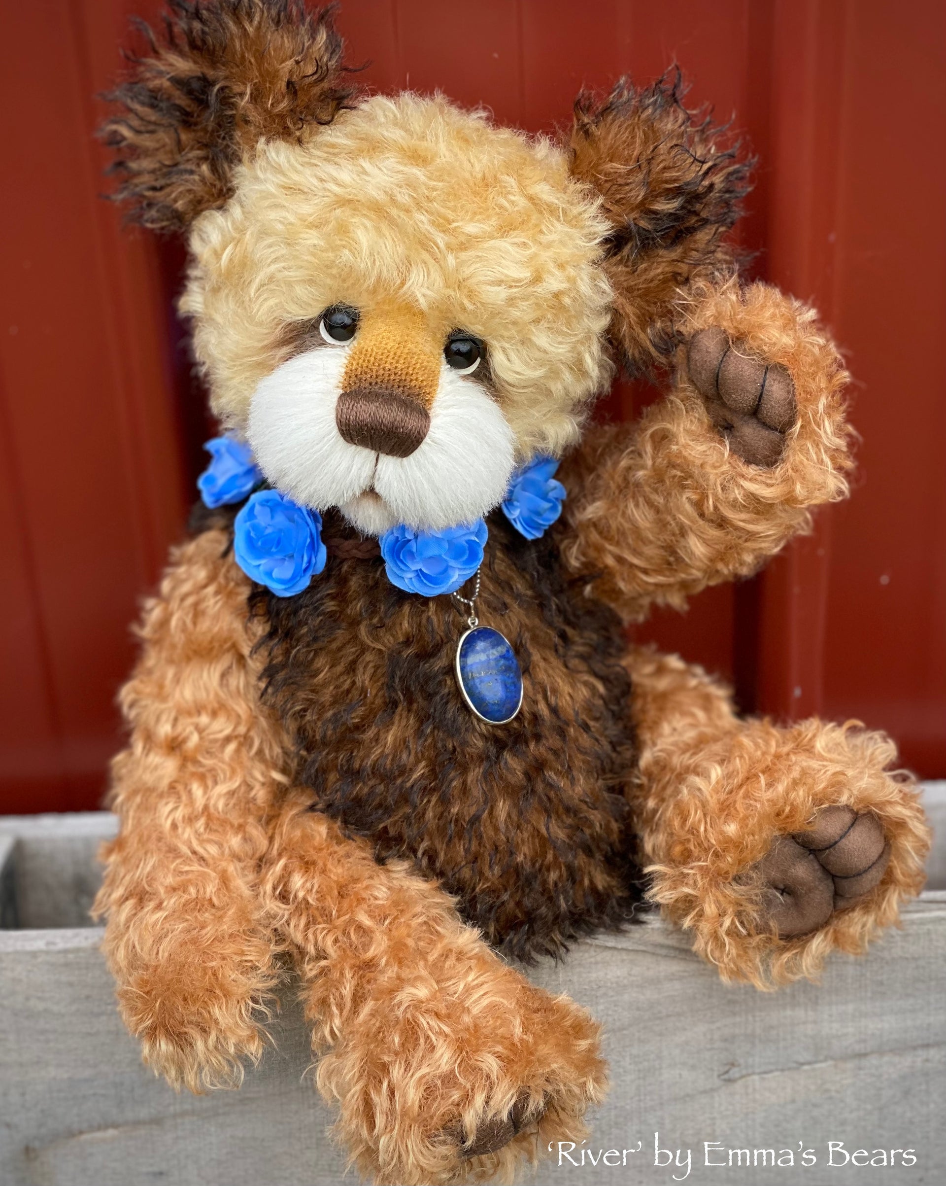 River - 15" kid mohair bear by Emmas Bears - OOAK