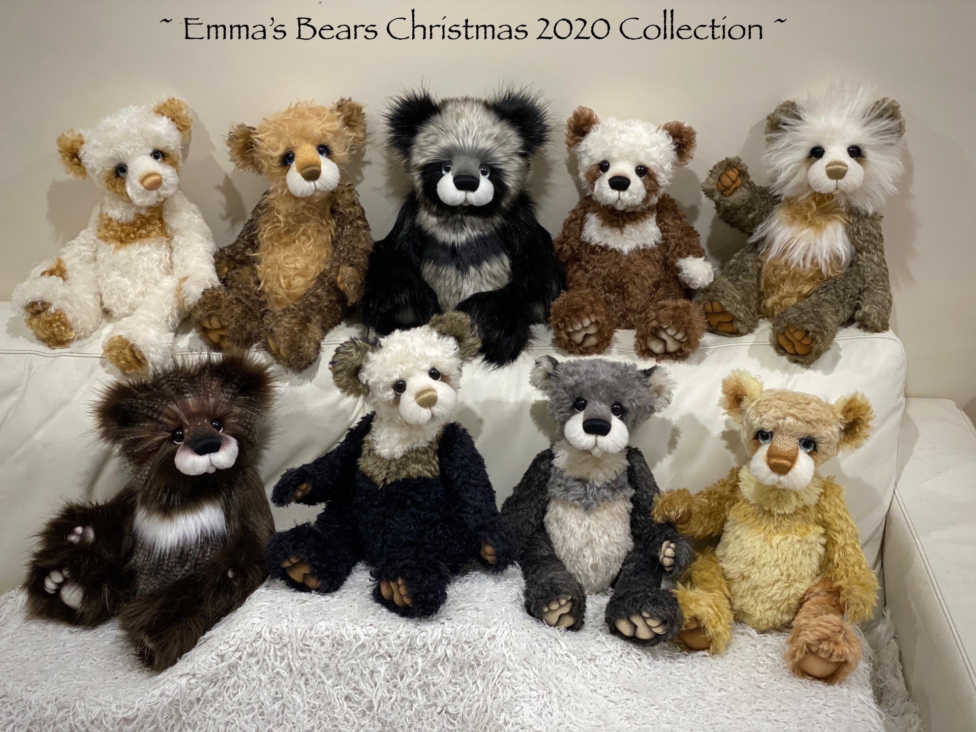 Holly Beary - 18" Christmas 2020 MOHAIR Artist toddler style Bear by Emma's Bears - OOAK