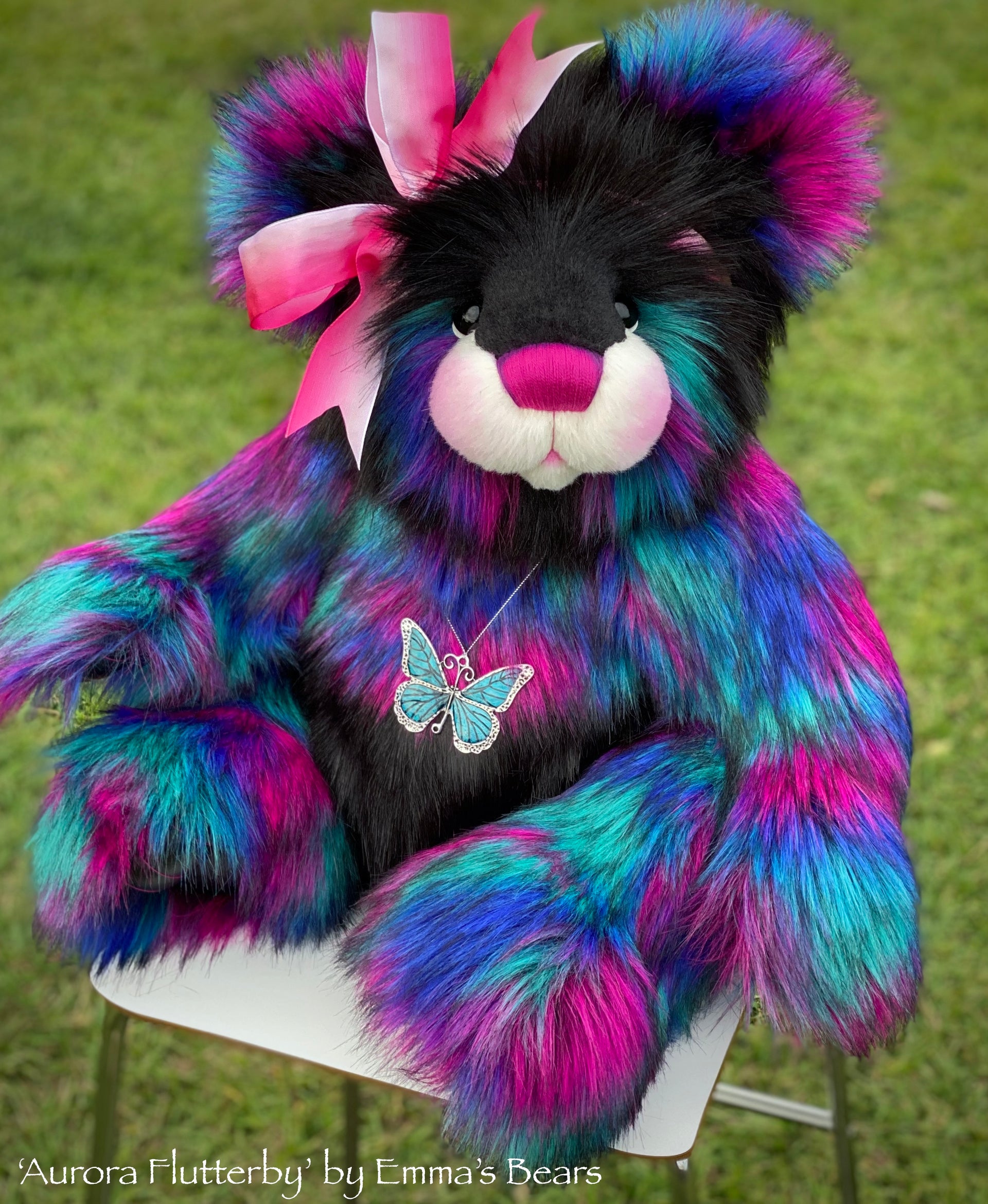 Aurora Flutterby - 29" Faux Fur and Alpaca Artist Bear by Emmas Bears - OOAK