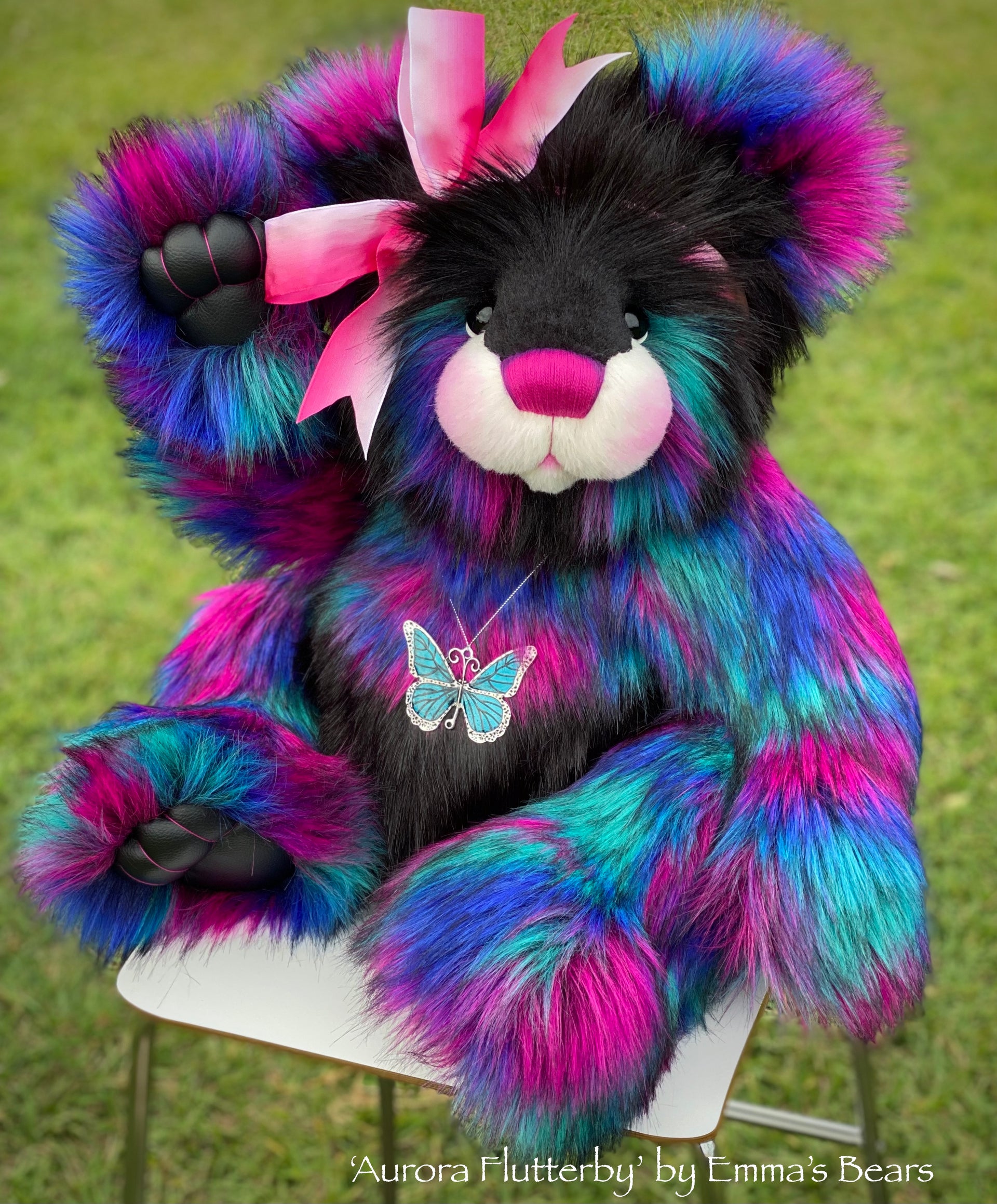 Aurora Flutterby - 29" Faux Fur and Alpaca Artist Bear by Emmas Bears - OOAK