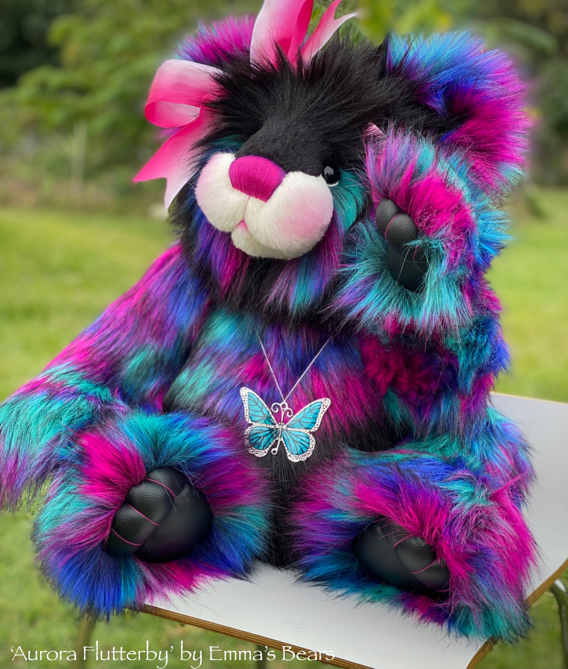 Aurora Flutterby - 29" Faux Fur and Alpaca Artist Bear by Emmas Bears - OOAK