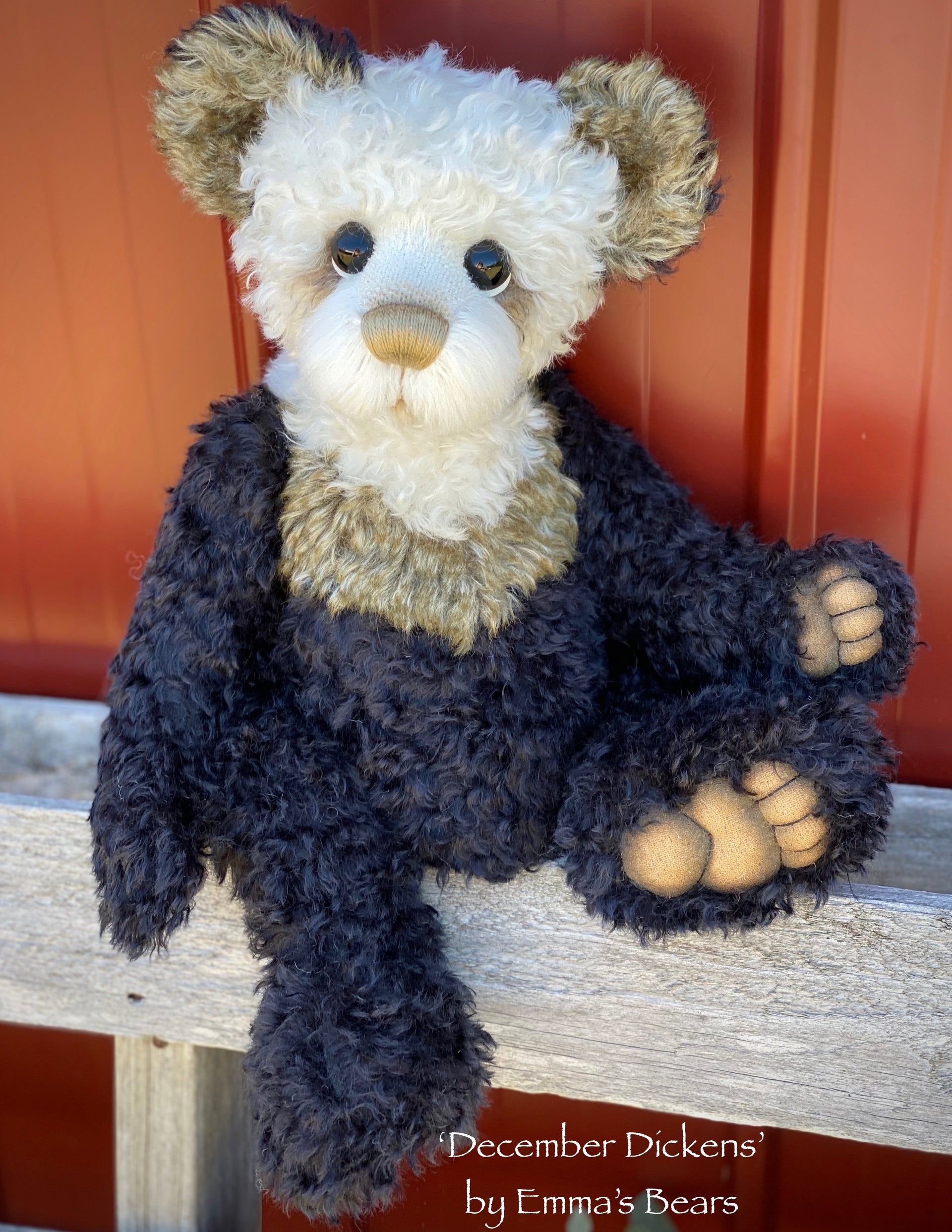 December Dickens - 18" Christmas 2020 MOHAIR Artist toddler style Bear by Emma's Bears - OOAK