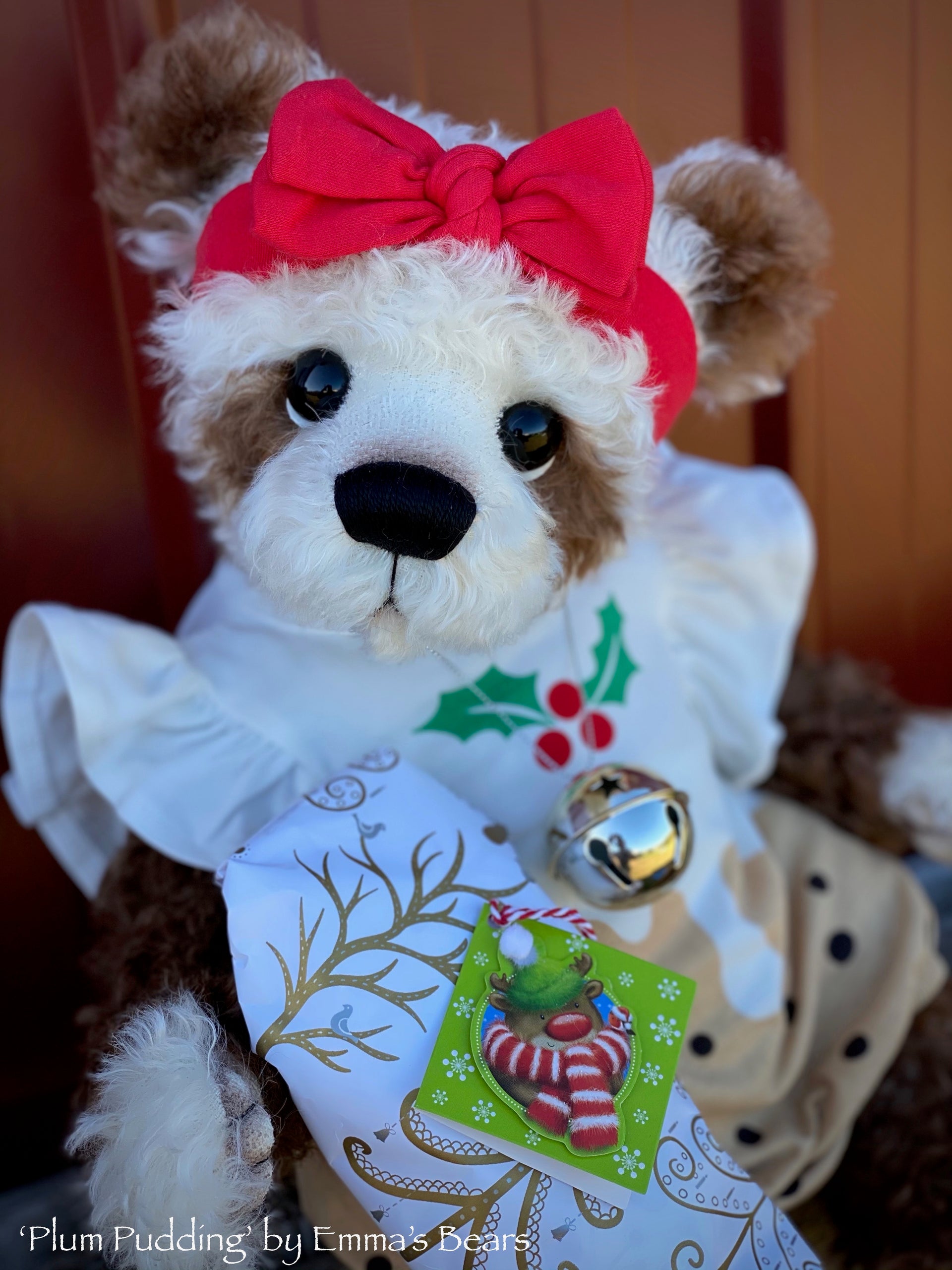 Plum Pudding - 18" Christmas 2020 MOHAIR Artist toddler style Bear by Emma's Bears - OOAK