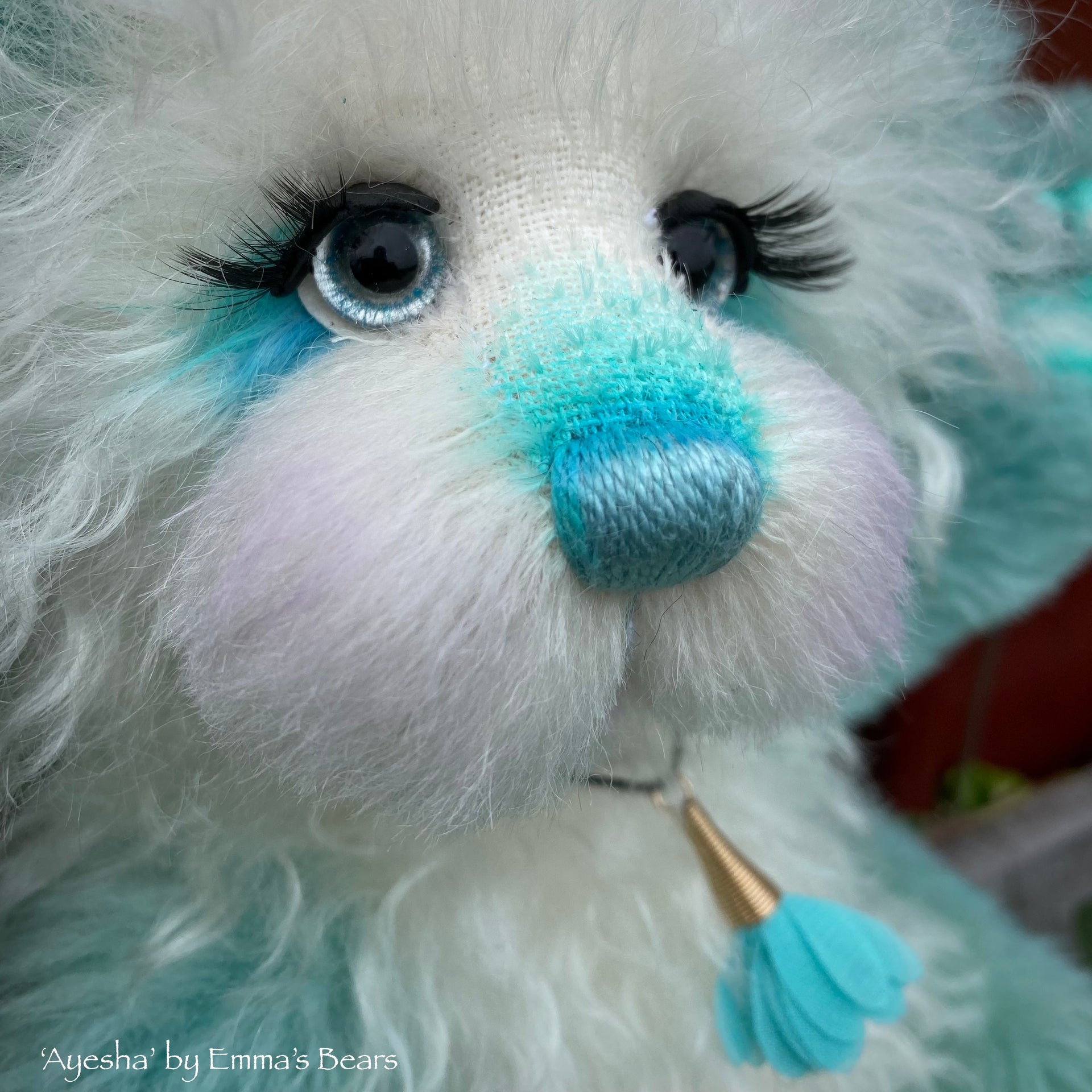 Ayesha - 12" Hand-Dyed Mohair and Alpaca artist bear by Emma's Bears - OOAK