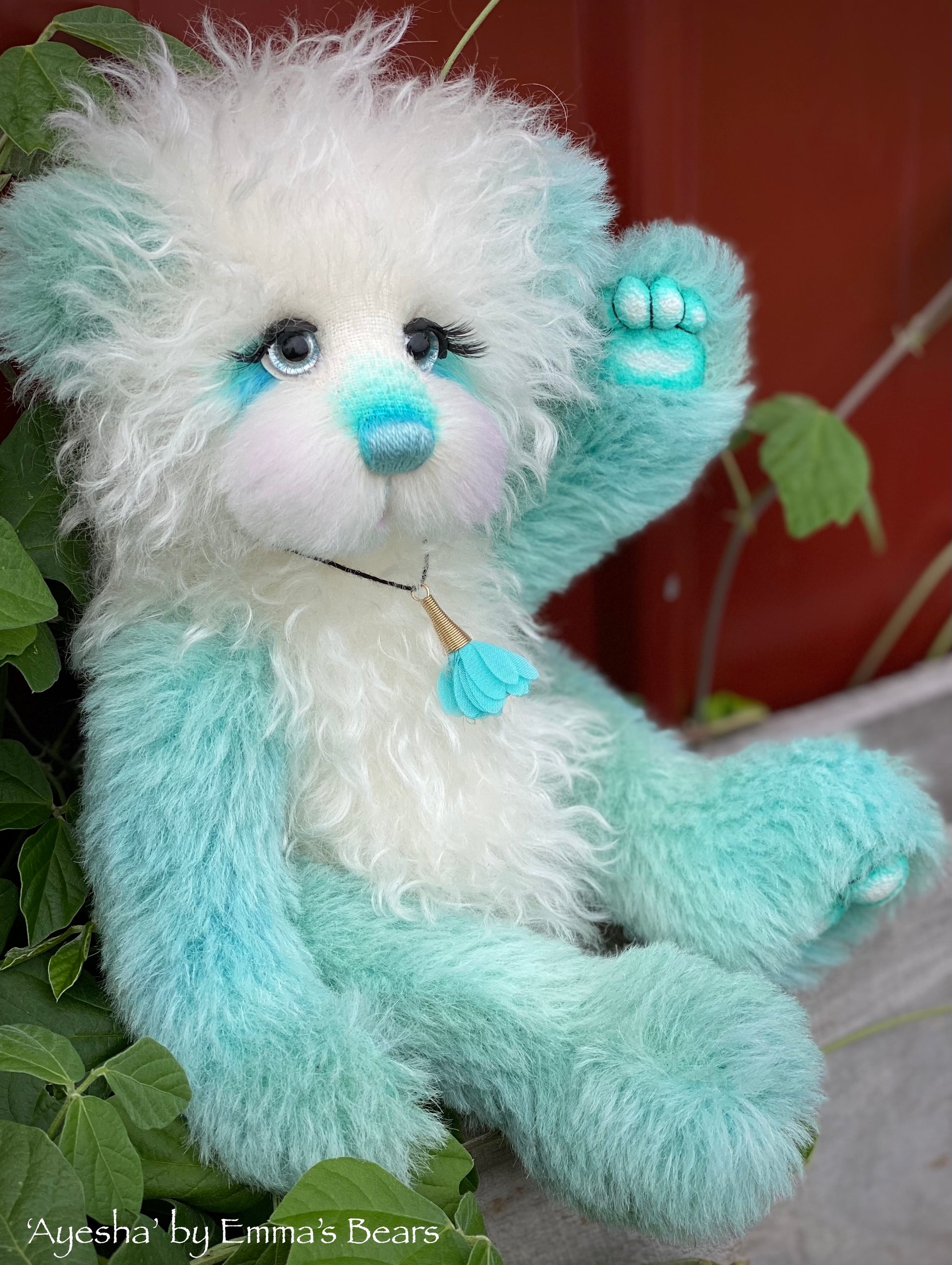 Ayesha - 12" Hand-Dyed Mohair and Alpaca artist bear by Emma's Bears - OOAK