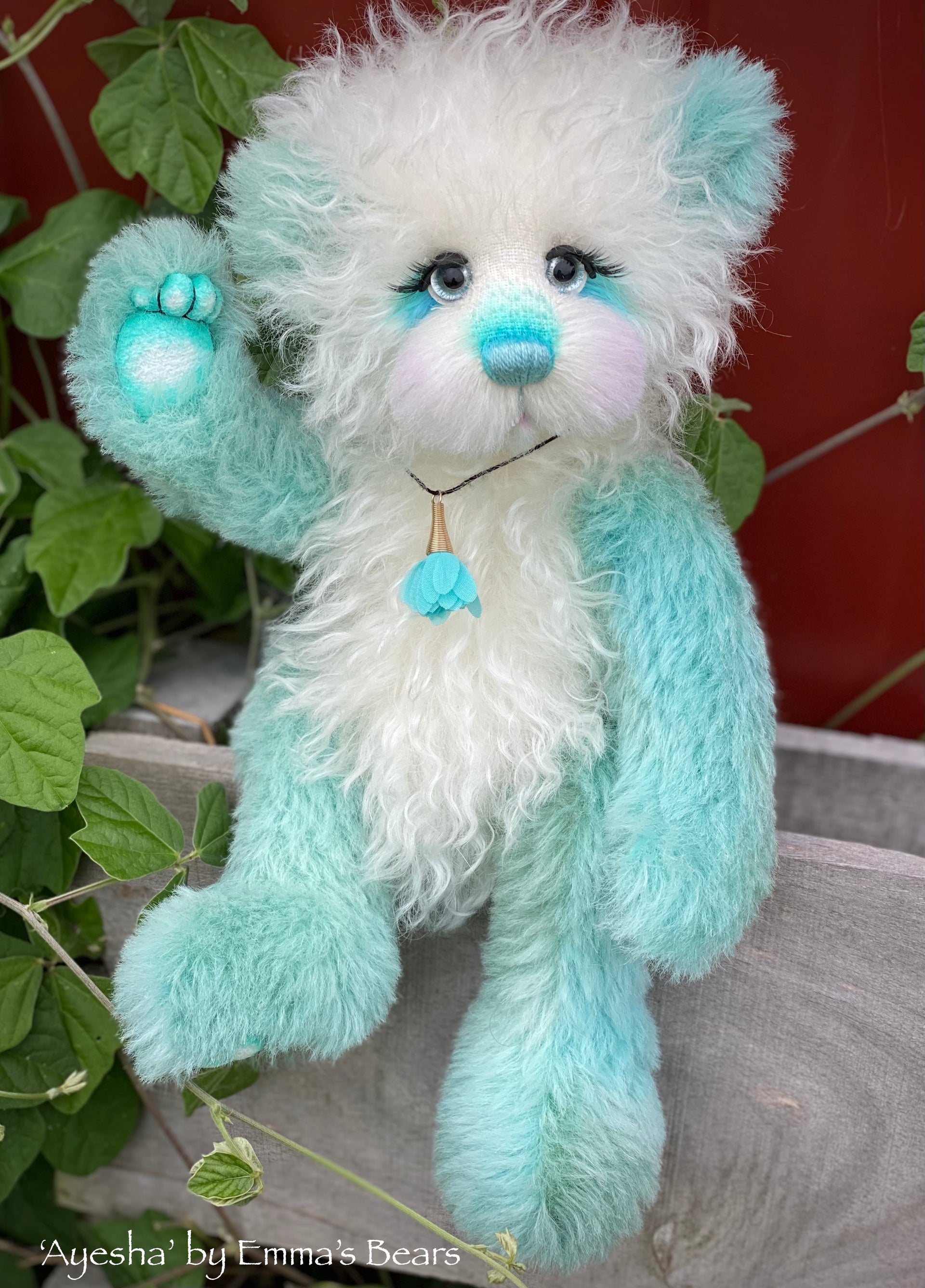 Ayesha - 12" Hand-Dyed Mohair and Alpaca artist bear by Emma's Bears - OOAK